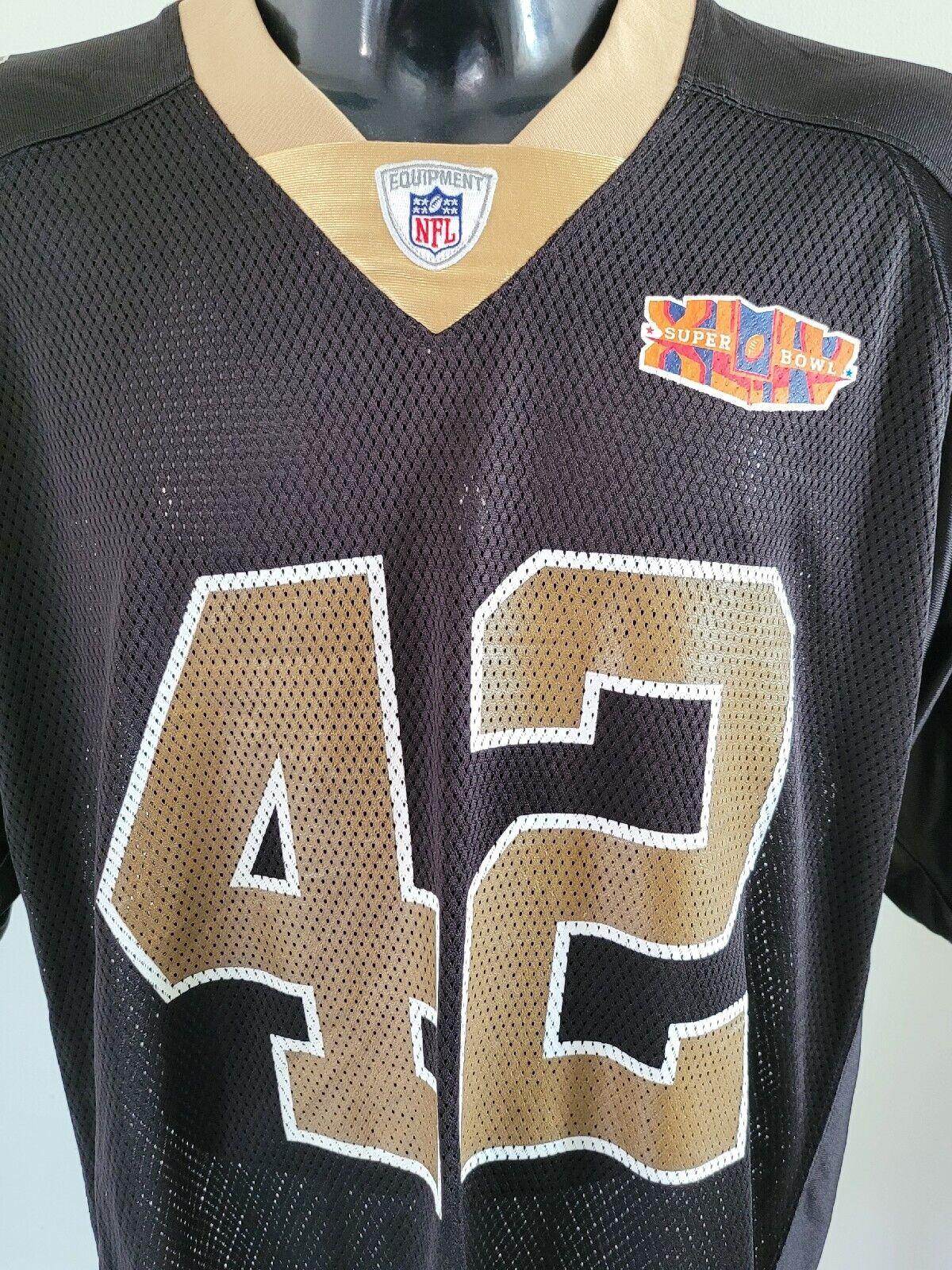 New Orleans Saints XL Jersey #42 Darren Sharper Super Bowl Reebok - Black/Gold - Size XL-USASTARFASHION