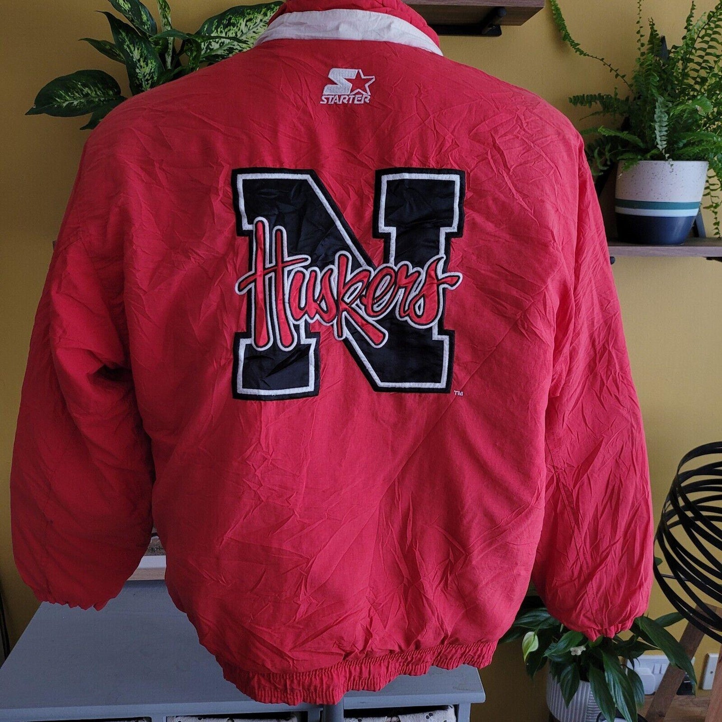 Vintage Red Nebraska Cornhuskers Puffer Coat XL | Zip & Snap Closure-USASTARFASHION