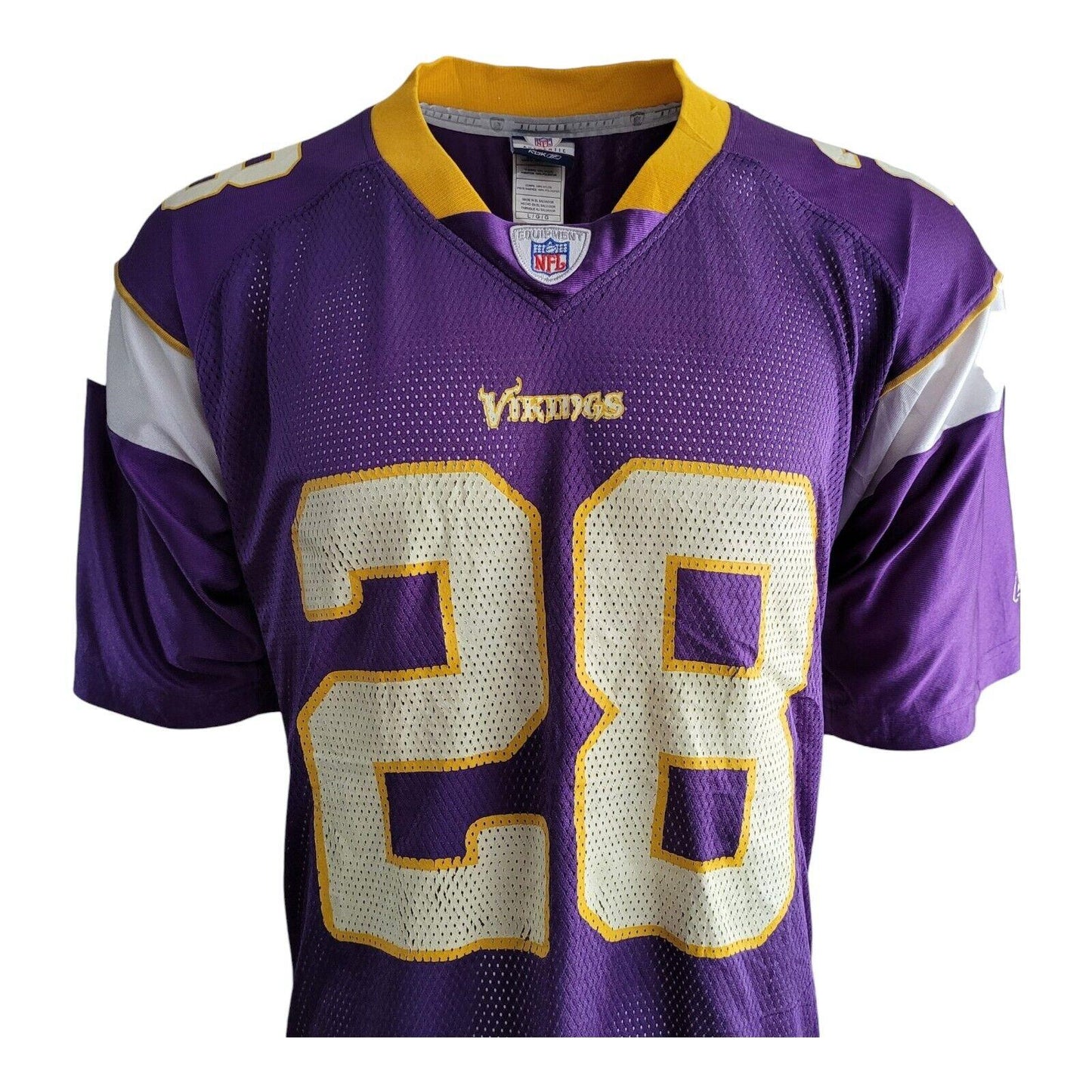 NFL Minnesota Vikings Adrian Peterson #28 Purple Men's Shirt - Size L-USASTARFASHION