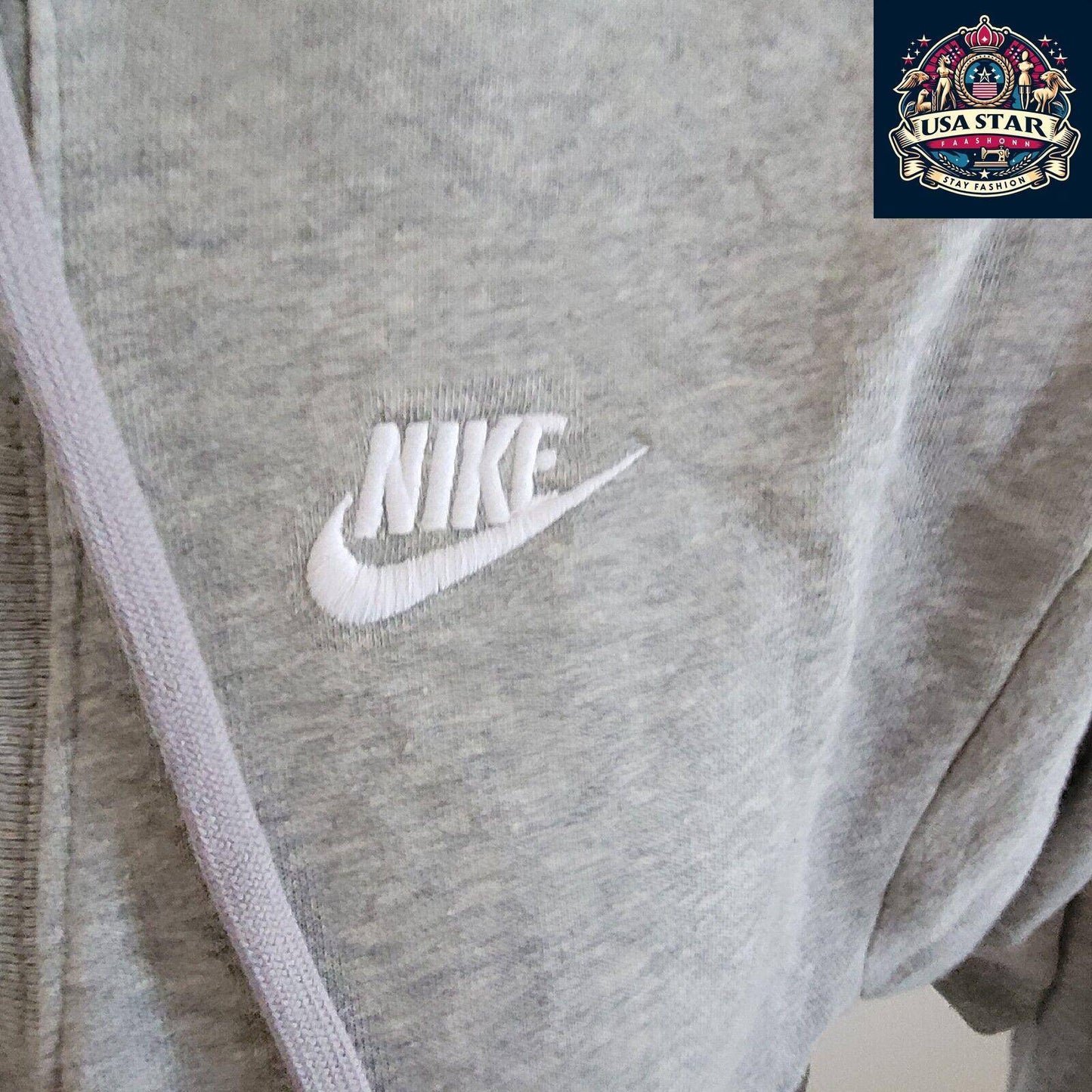 Nike Men's Hoodie, Small Grey with Adjustable Drawstring, Front Pocket, Stylish & Comfortable - USASTARFASHION