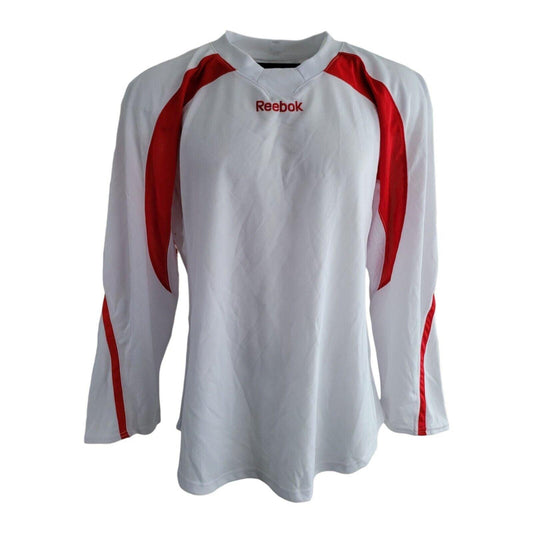 Reebok Hockey Jersey White Size Large Vintage Authentic Comfort Fit Iconic Branding-USASTARFASHION