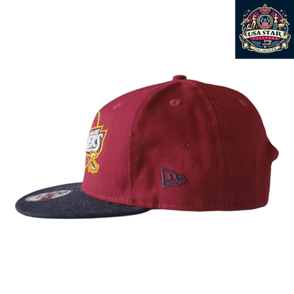 New Era Cleveland Cavaliers Hat 9FIFTY Snapback Cap Burgundy/Black Medium-Large Adjustable - USASTARFASHION