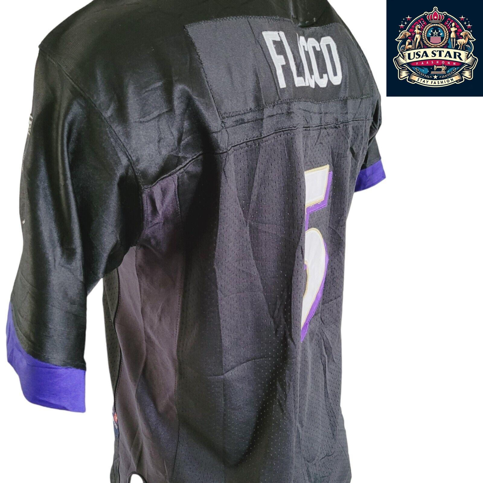 Joe Flacco #5 Ravens Jersey - Black Reebok NFL Medium - Durable, Stylish Fan Gear for Game Day - USASTARFASHION