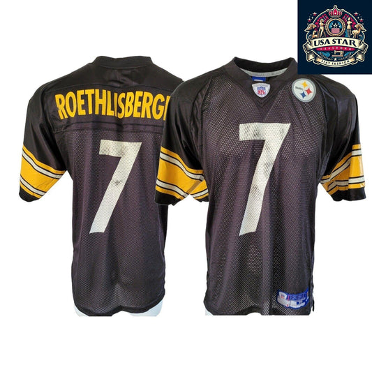 Pittsburgh Steelers Reebok Jersey #7 Ben Roethlisberger Size M - Authentic NFL Memorabilia - USASTARFASHION