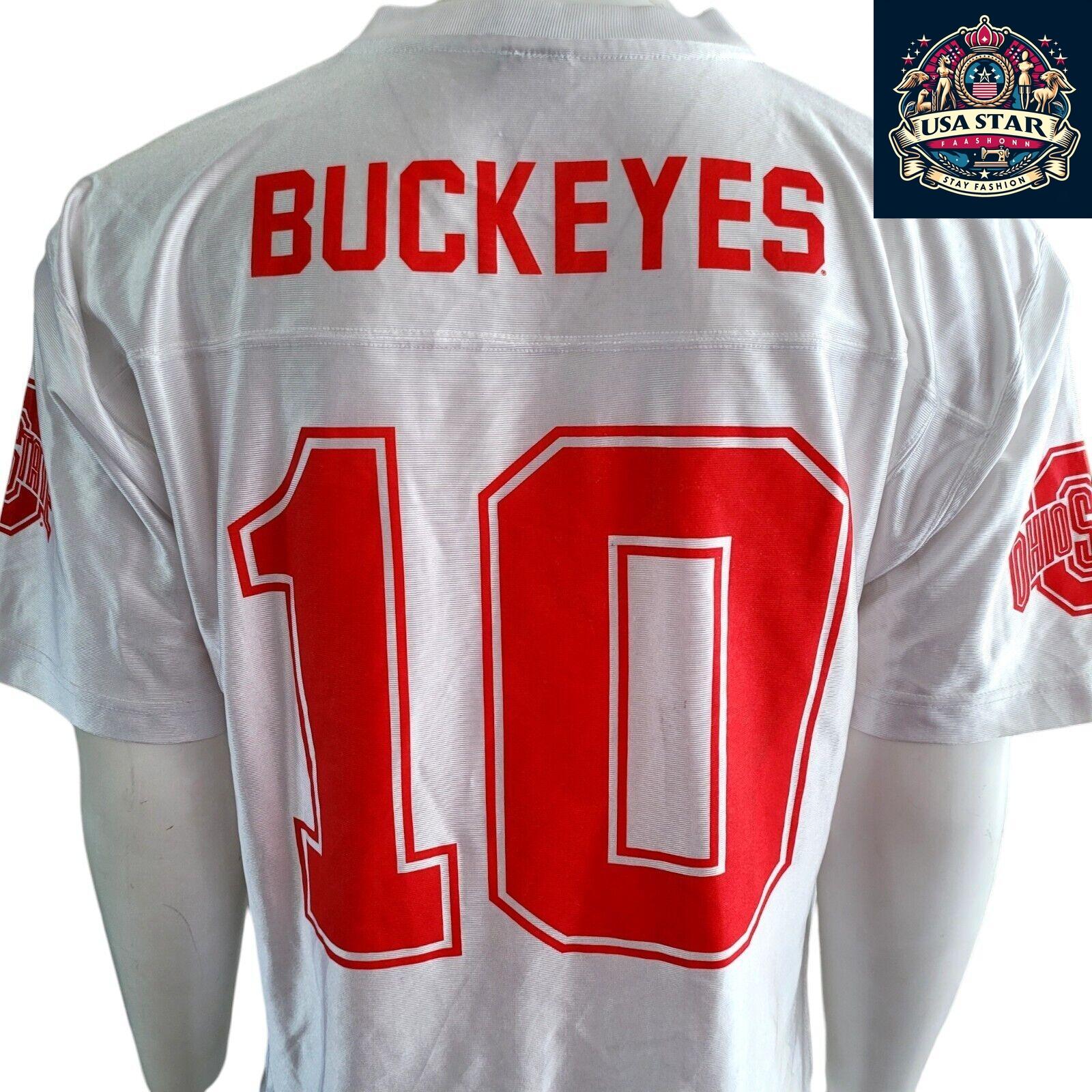 Vintage Ohio State Buckeyes Men's Large Football Jersey by Starter – Classic White with Red Accents - USASTARFASHION