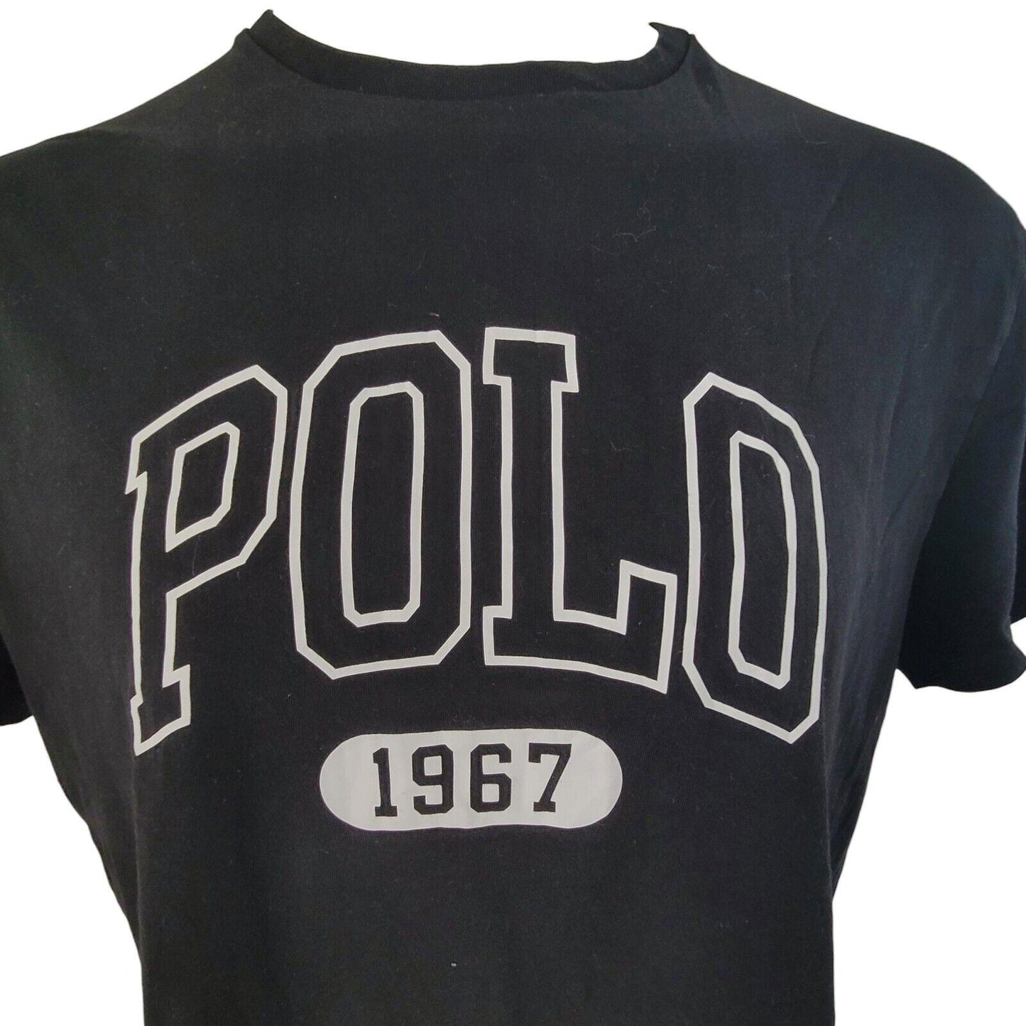 Polo Ralph Lauren Black Cotton T-Shirt, Size Large, 100% Cotton-USASTARFASHION