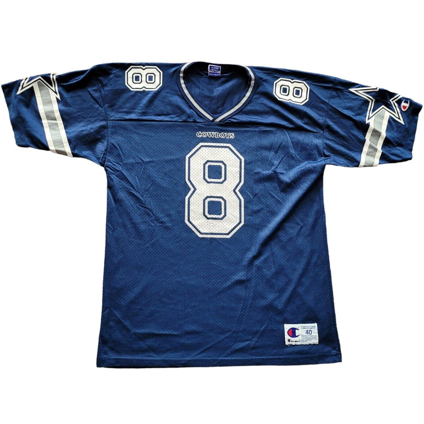 Vintage Champion Dallas Cowboys #8 Aikman Football Jersey - Authentic Men's Size 48-USASTARFASHION