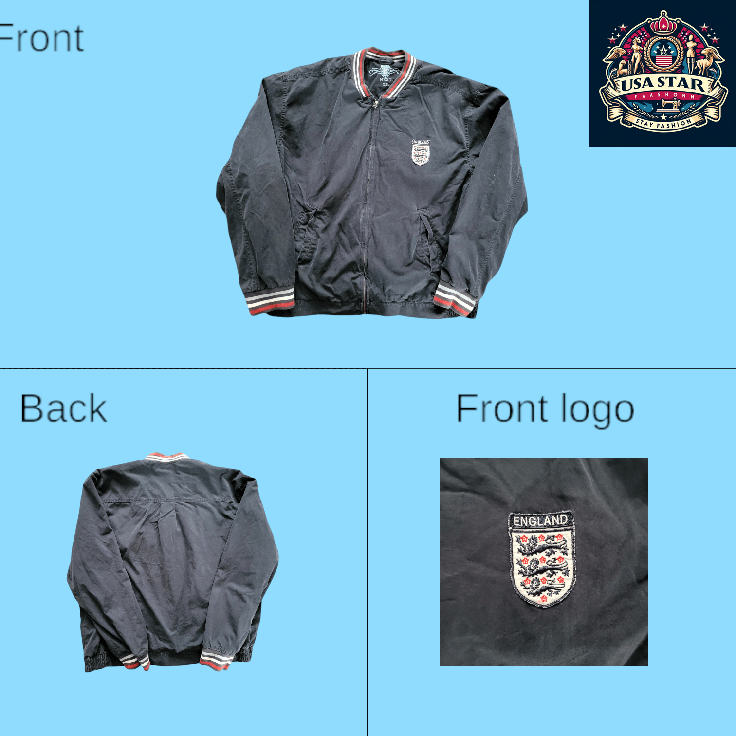 XXL England Football Jacket - Full-Zip Design, Iconic Crest, Durable & Comfortable Sportswear - USASTARFASHION