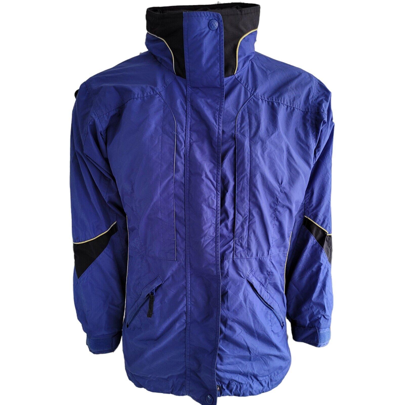 Columbia Blue Women's Nylon Jacket Size S, Raincoat with Nylon Lining, 32" Length-USASTARFASHION