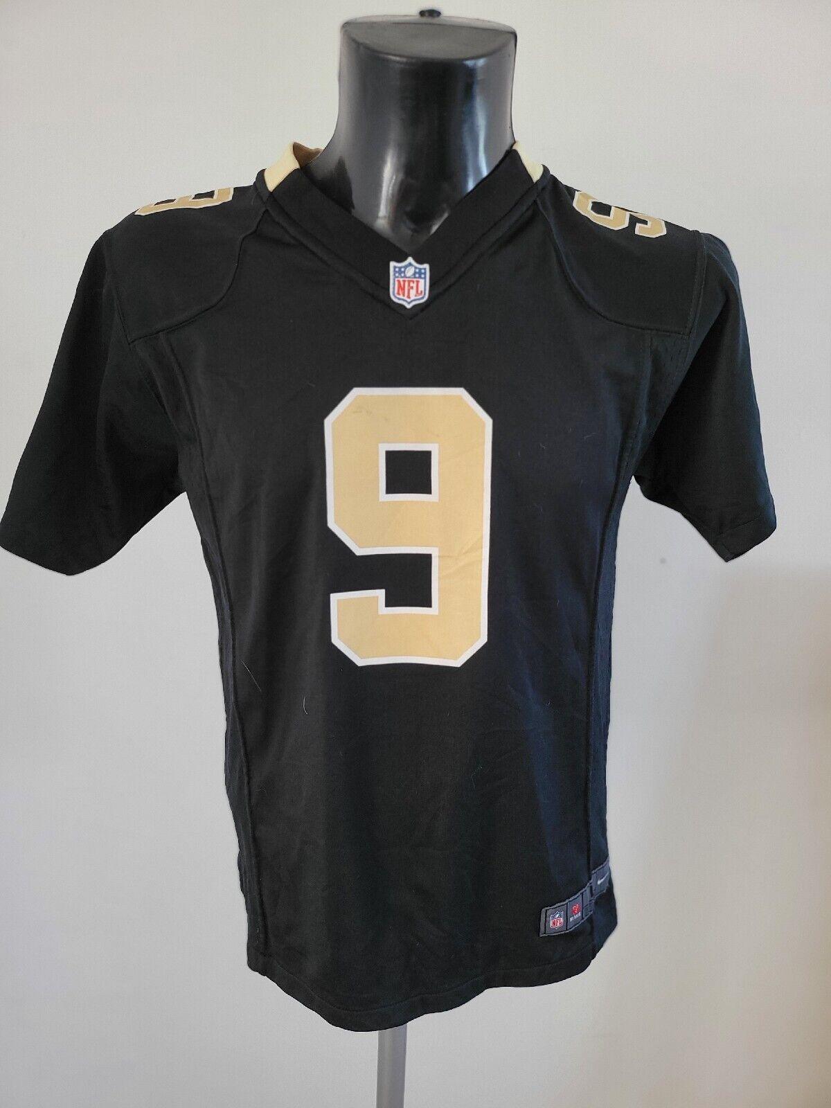 NFL New Orleans Drew Brees #9 Brown Youth Large Nike Jersey Shirt-USASTARFASHION