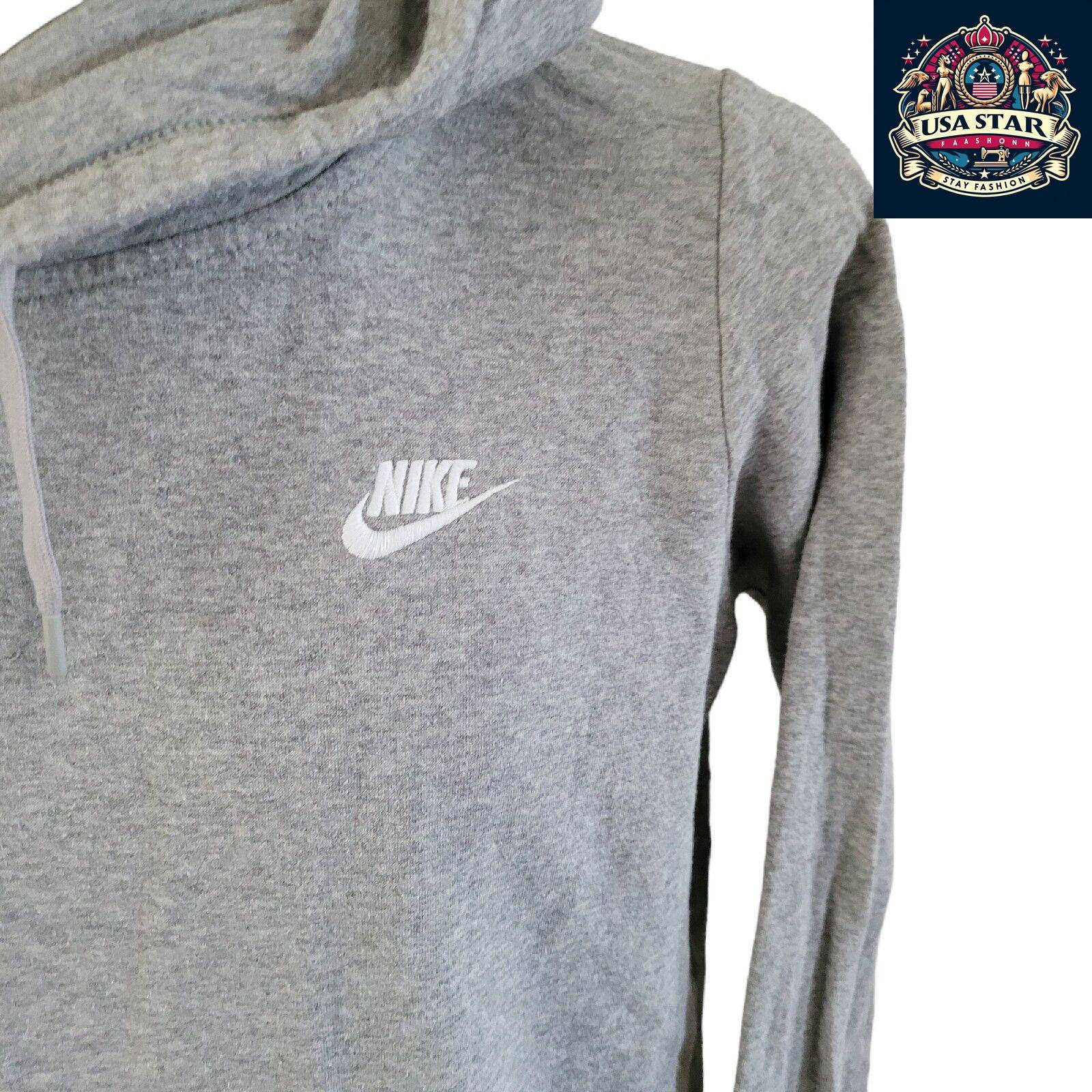 Nike Women's Hoodie XL - Soft Grey Cotton Fabric, Relaxed Fit, Stylish Design for Everyday Comfort - USASTARFASHION