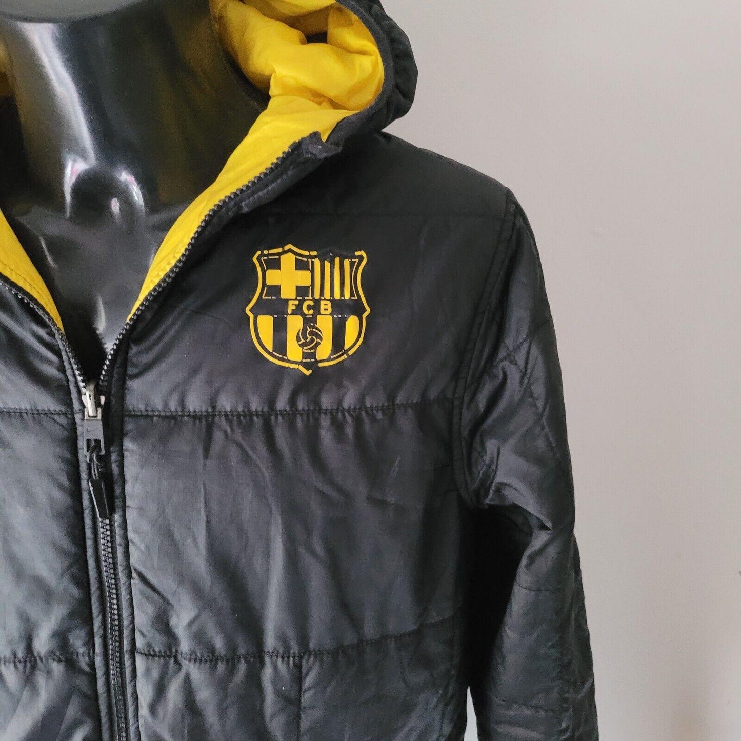 NIKE FCB FC Barcelona Jacket - Size M - Reversible - Black/Yellow - Rare-USASTARFASHION