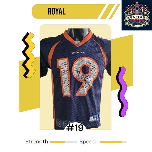 NFL Denver Broncos Eddie Royal #19 Youth Reebok Jersey Size M - Classic Team Colors, Authentic Wear - USASTARFASHION