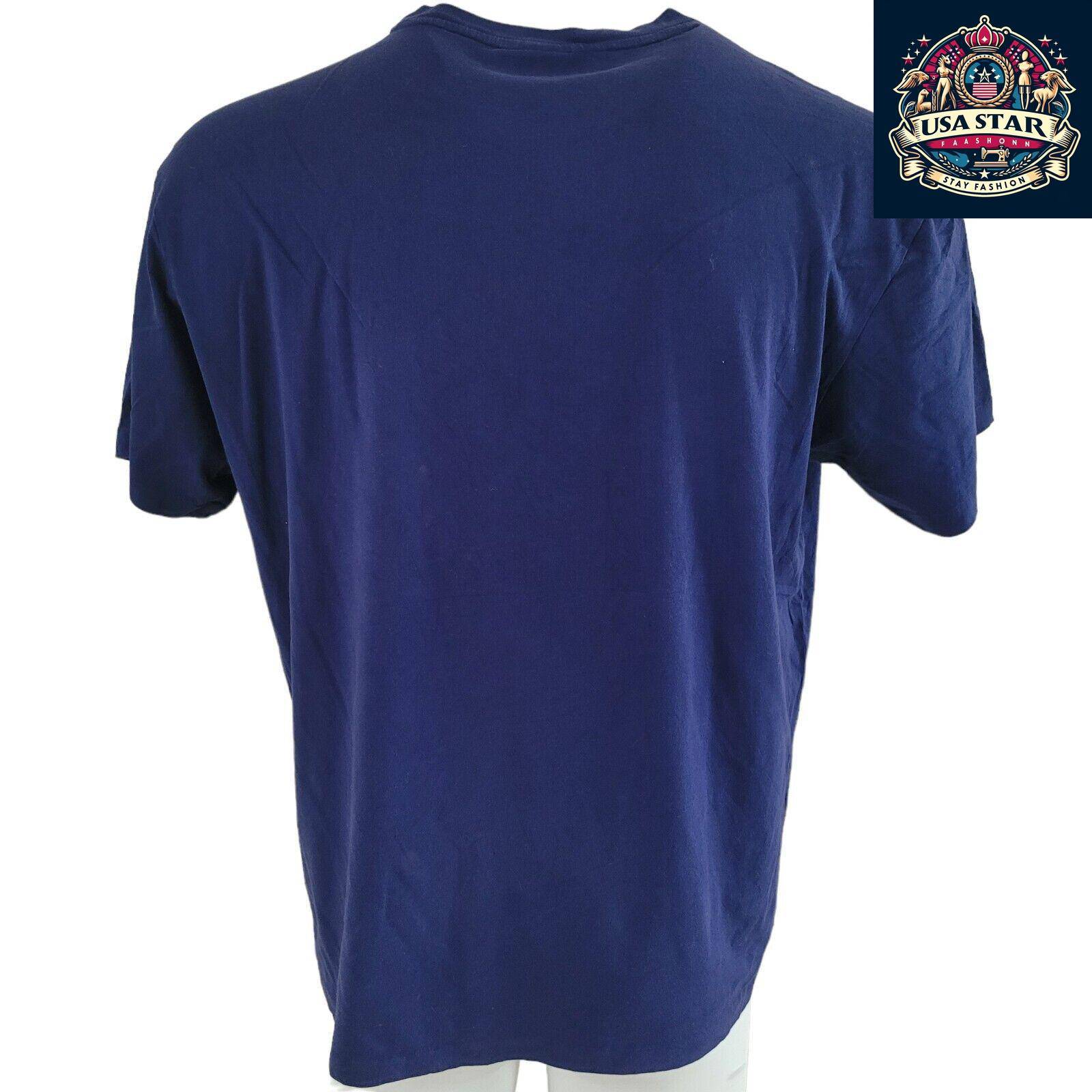 Polo Ralph Lauren T-Shirt Navy Blue Crew Neck L, 100% Cotton, Durable & Stylish Casual Wear - USASTARFASHION