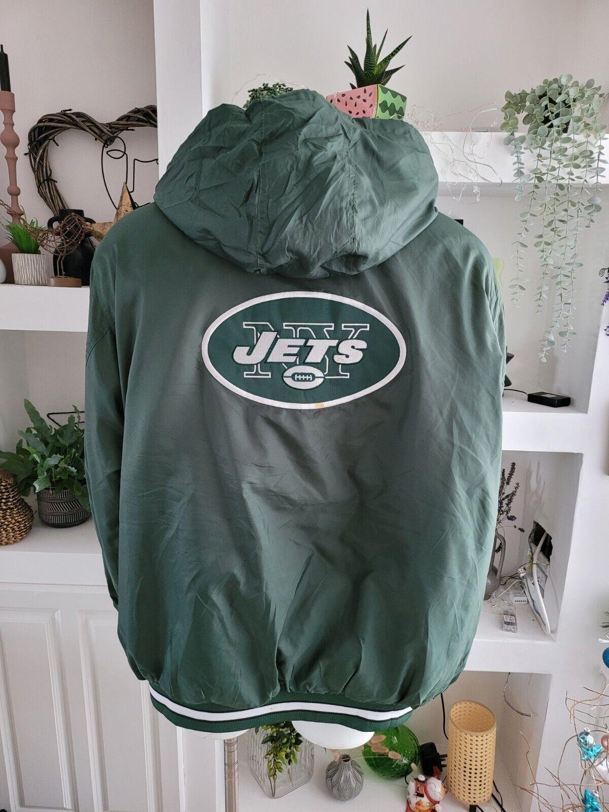 Reebok NFL NY Jets 2XL Baseball Jacket with Removable Hoodie-USASTARFASHION