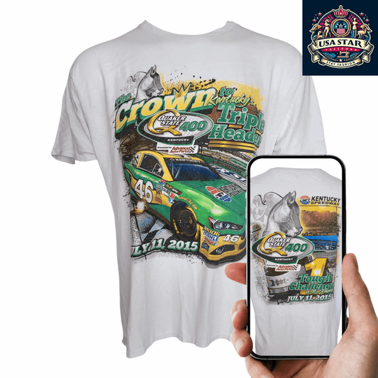 2015 NASCAR T-Shirt Quaker State 400 Kentucky Speedway XL #46 Advance Auto Parts 100% Cotton - USASTARFASHION