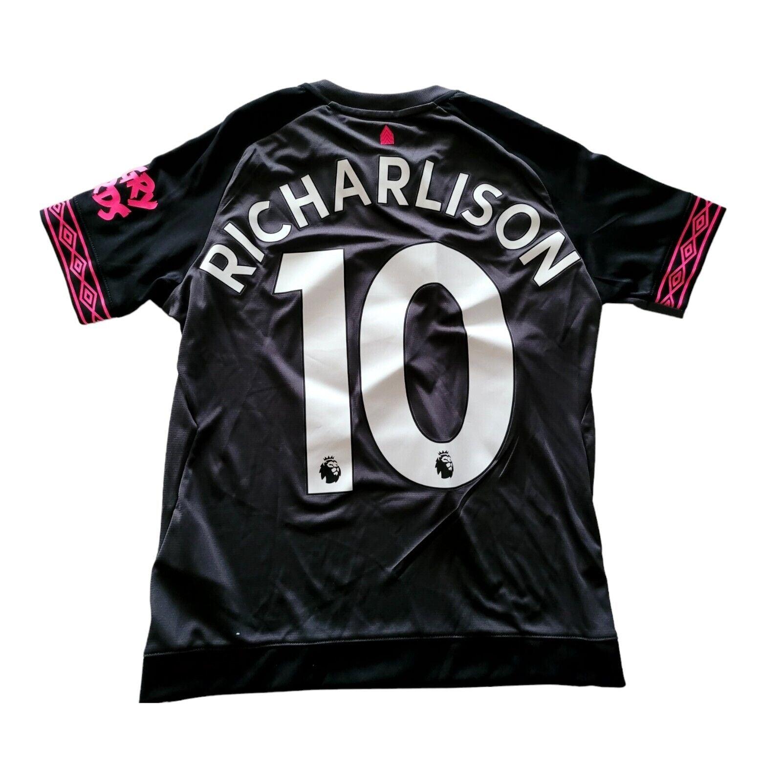 Umbro Everton Away Jersey Richarlison #10 Youth Medium Black Pink NWT-USASTARFASHION