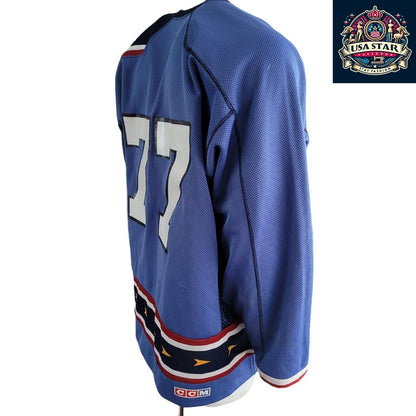 🏒 CCM Roanoke Express Vintage Hockey Jersey, No. 77, Made in Canada, Adult Size - USASTARFASHION