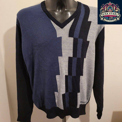 Pierre Cardin XL Wool Jumper in Multi-Color Pattern - Stylish, Cozy, and Durable - USASTARFASHION