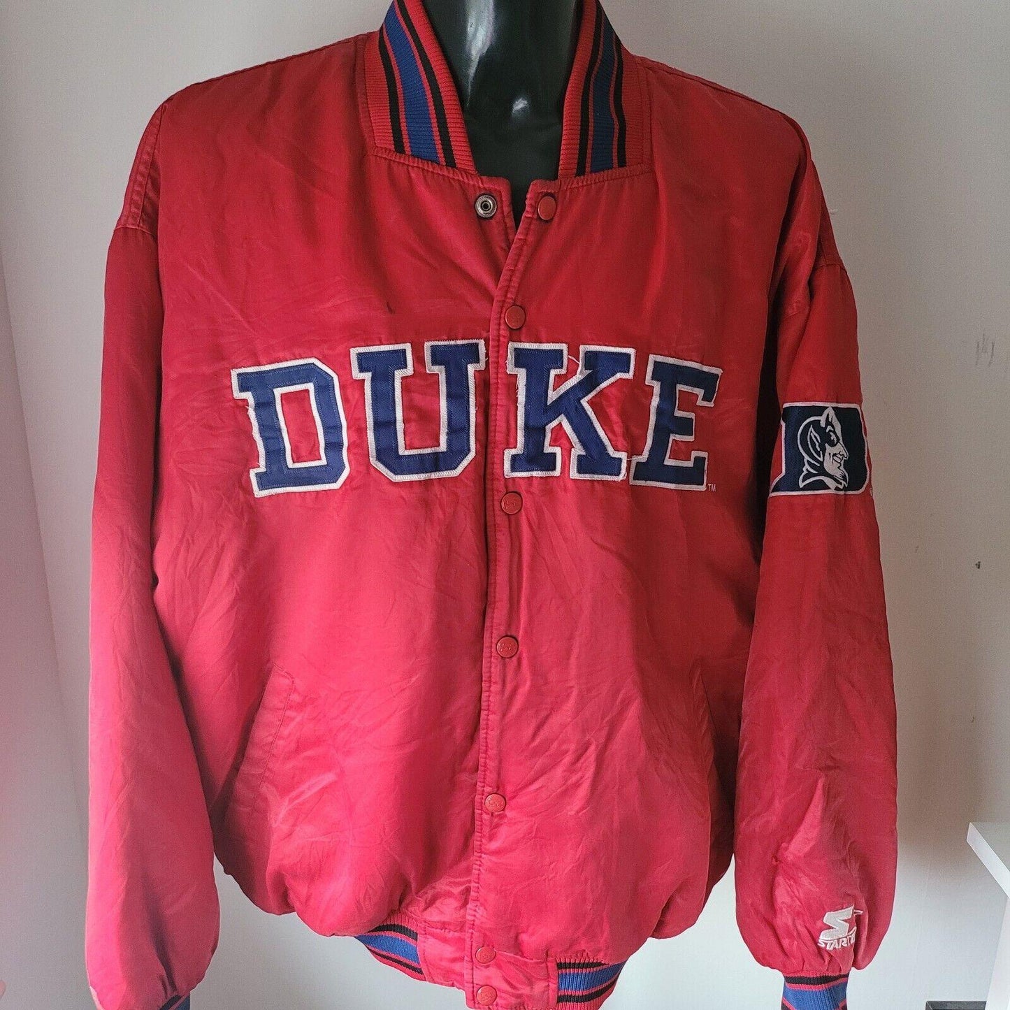 Vintage NCAA Duke Blue Devils Varsity Bomber Jacket Size 2XL Retro Sports Fan Gear-USASTARFASHION