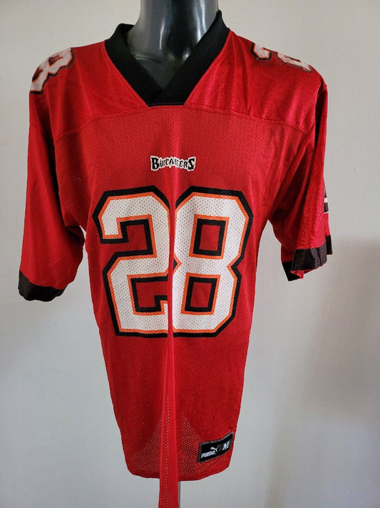 WARRICK DUNN #28 Tampa Bay Buccaneers NFL Red Jersey by Puma - Size Medium-USASTARFASHION