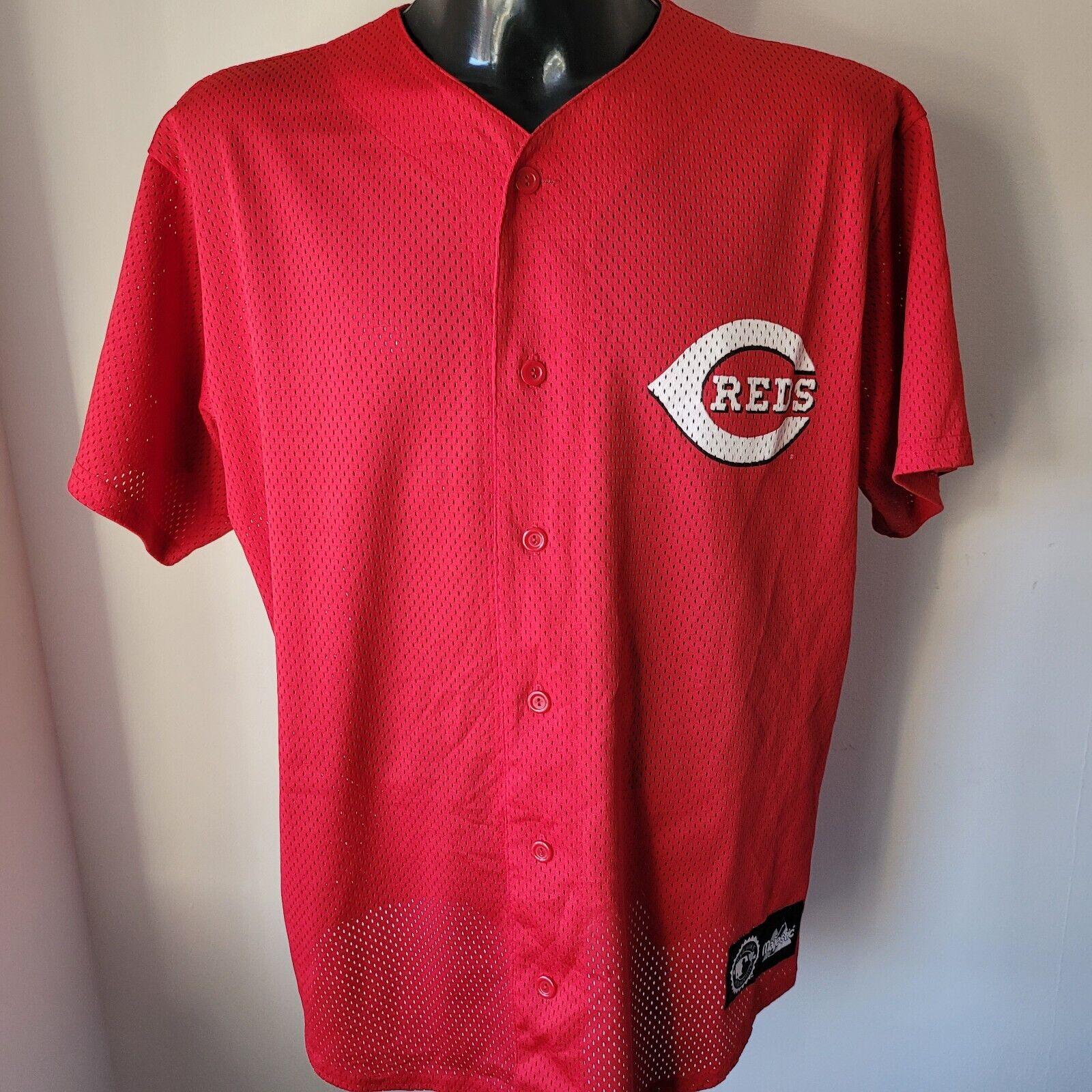 CINCINNATI REDS #30 GRIFFEY L BASEBALL JERSEY | AUTHENTIC MAJESTIC SHIRT WEBBED LOGO-USASTARFASHION