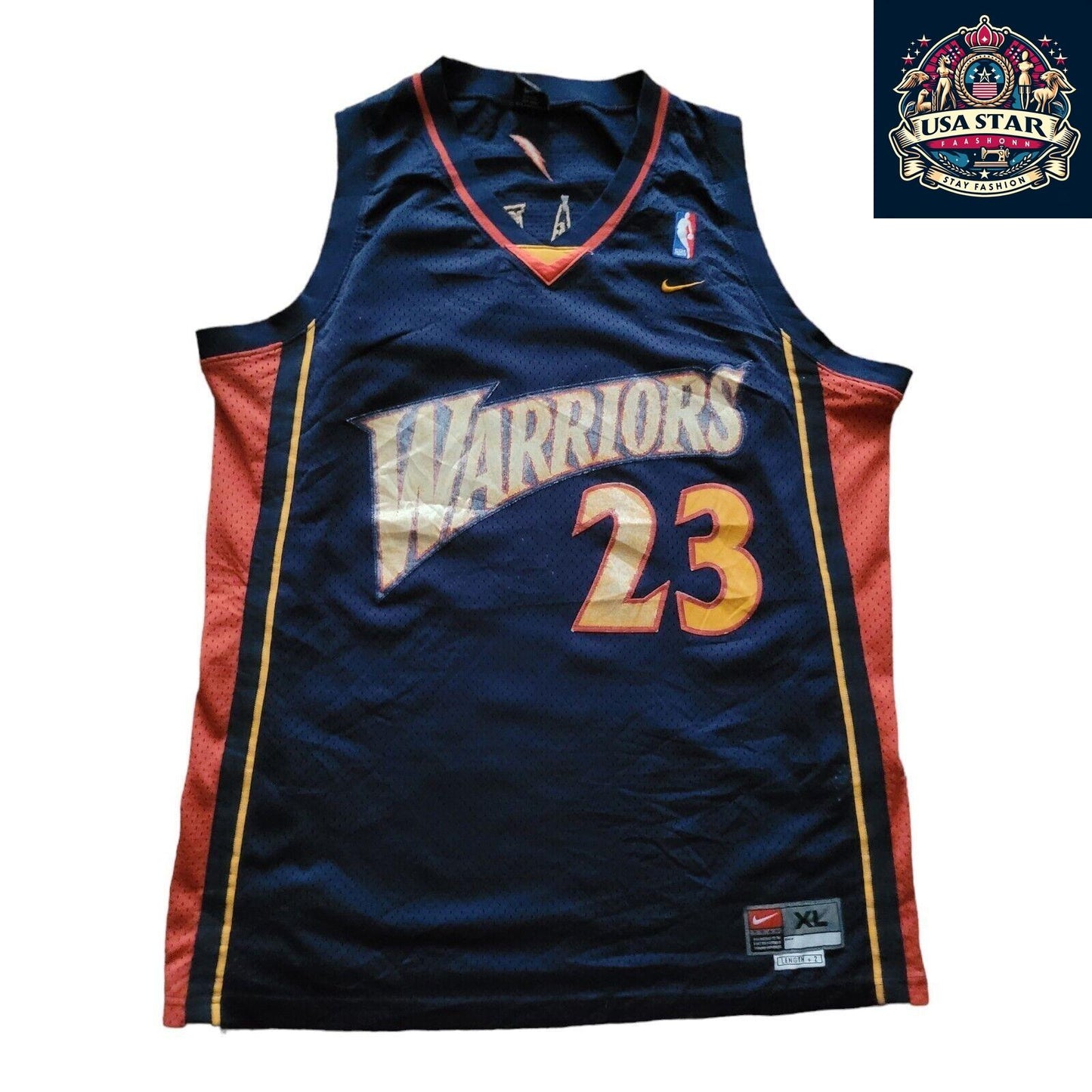 90's Jason Richardson #23 Golden State Warriors Nike Jersey XL - Vintage Sports Apparel in Navy - USASTARFASHION