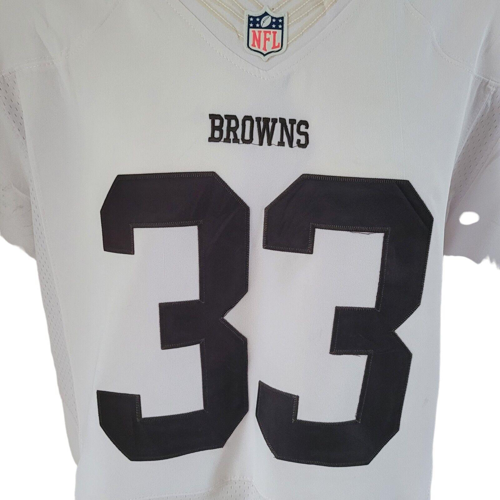 NIKE Cleveland Browns NFL #33 Richardson White Jersey Men's Size L-USASTARFASHION