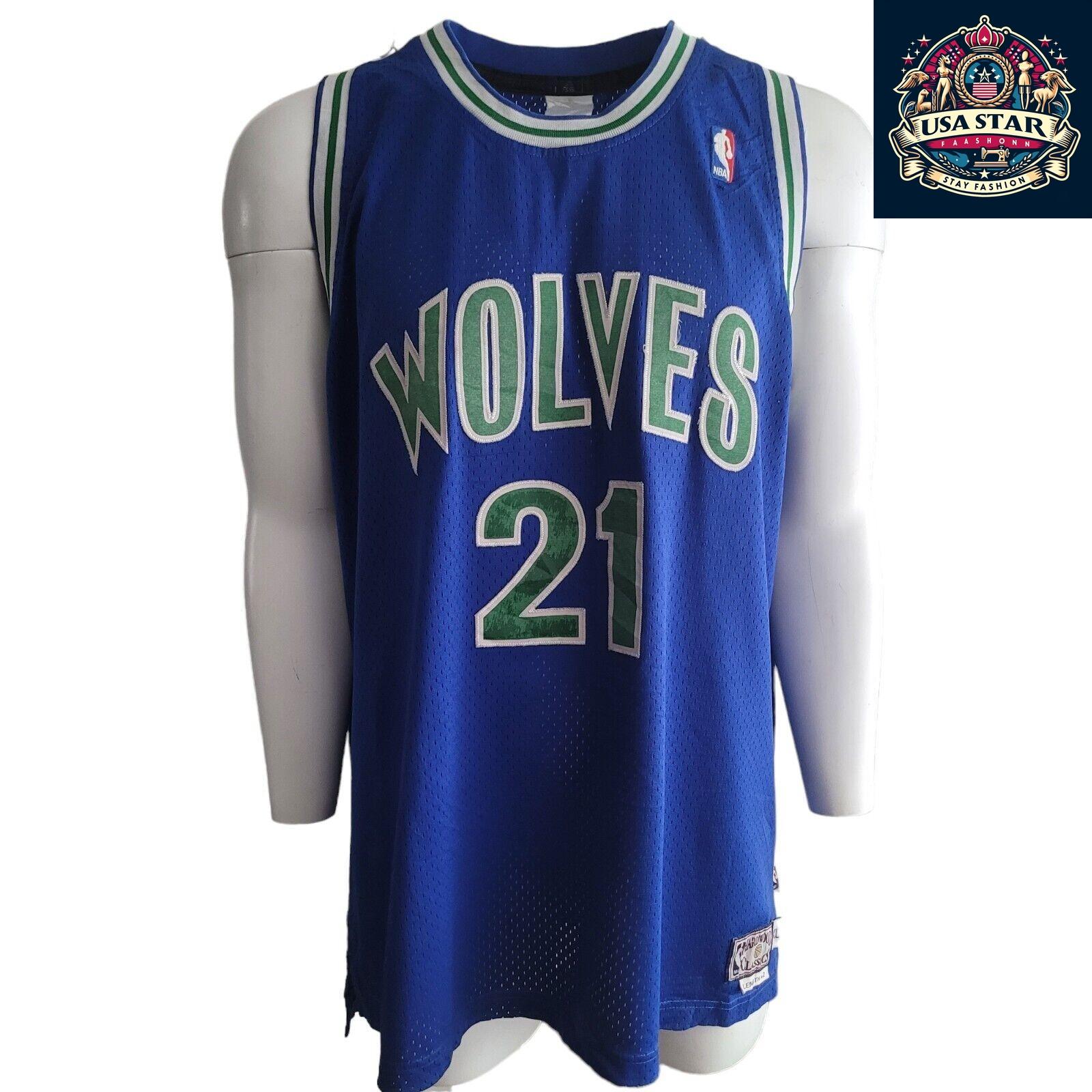 Kevin Garnett #21 Minnesota Timberwolves Jersey Sz L 1996 Hardwood Classics by Adidas - USASTARFASHION