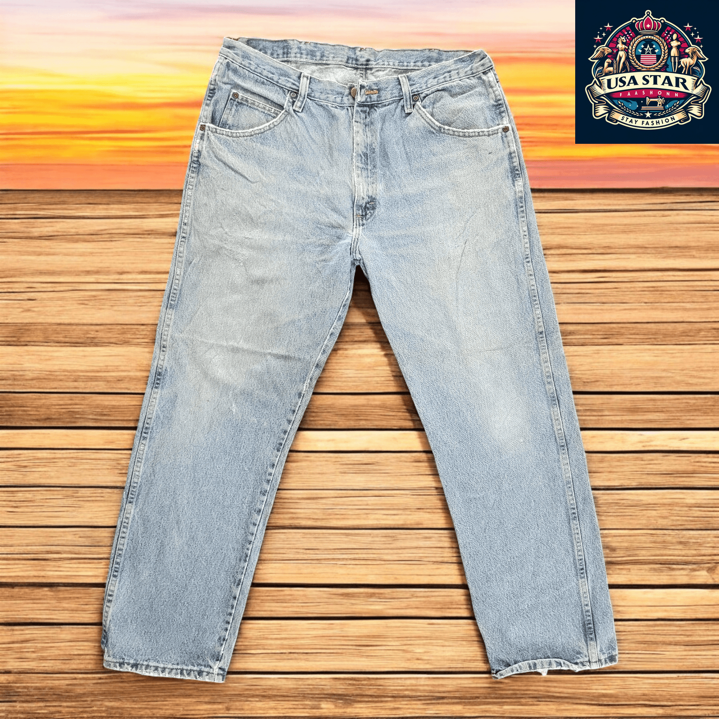 Vintage Lee Jeans W32 L30 Blue Straight Leg Grade B - USA Made Durable Denim for Timeless Style - USASTARFASHION