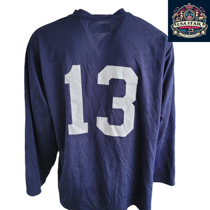 Adult CCM Hockey Jersey XL - Navy Blue with CCHL Emblem and Bold '13' Design for Players - USASTARFASHION