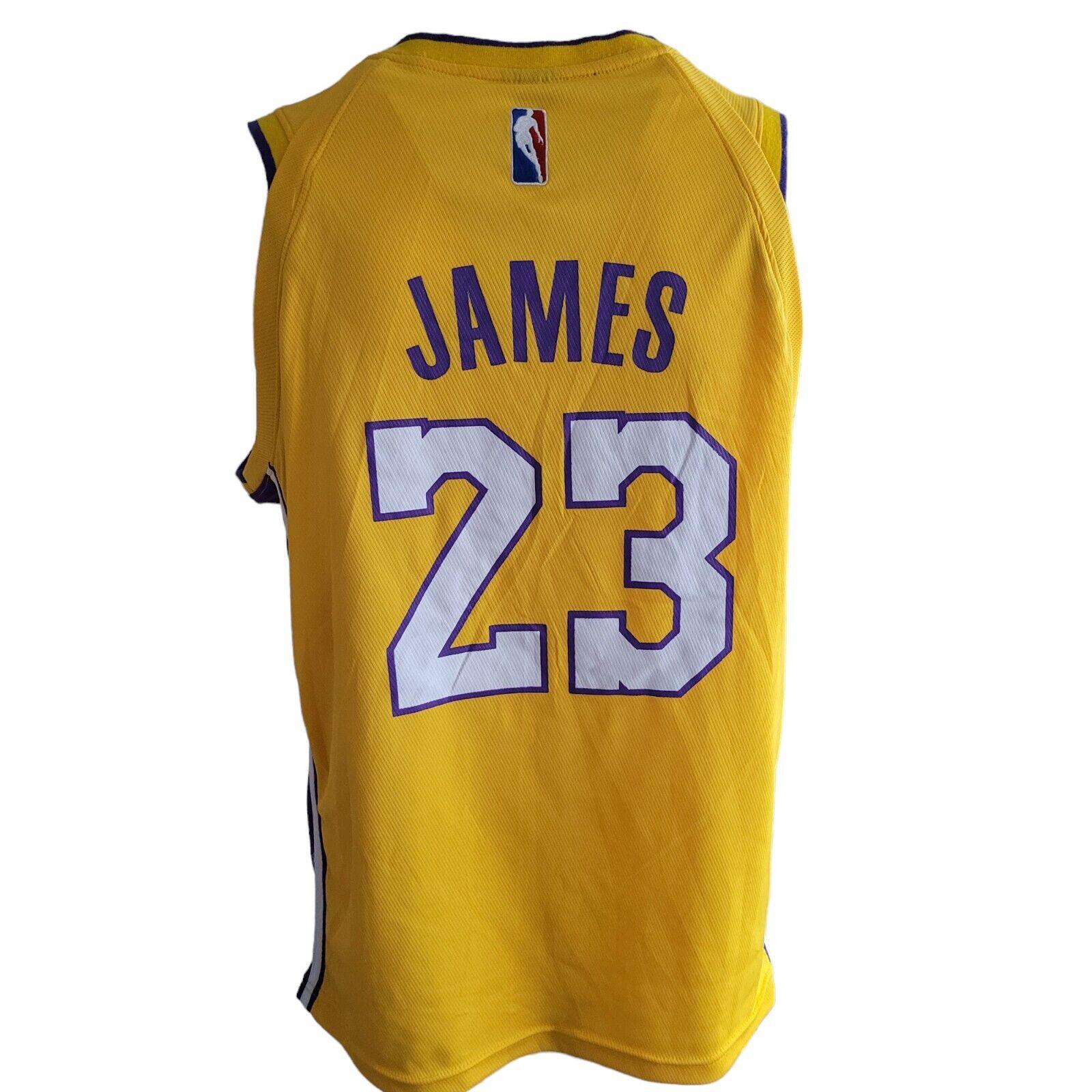 LeBron James #23 Lakers Retro Basketball Jersey Youth 2XL Yellow-USASTARFASHION