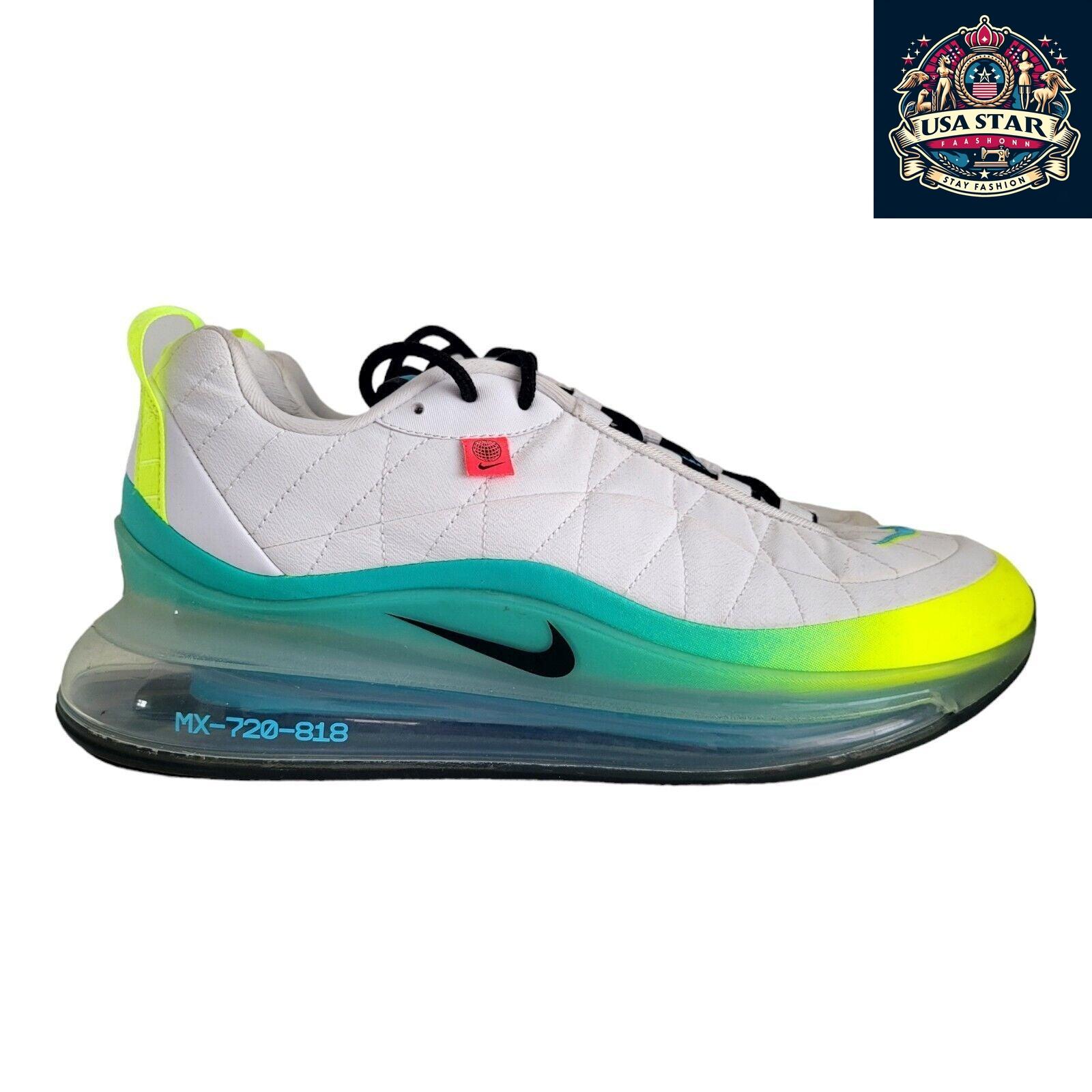 Nike MX 720 Air Max Shoes Unisex White Lime Green Size 10 UK With Air Cushioning & Breathable Design USASTARFASHION