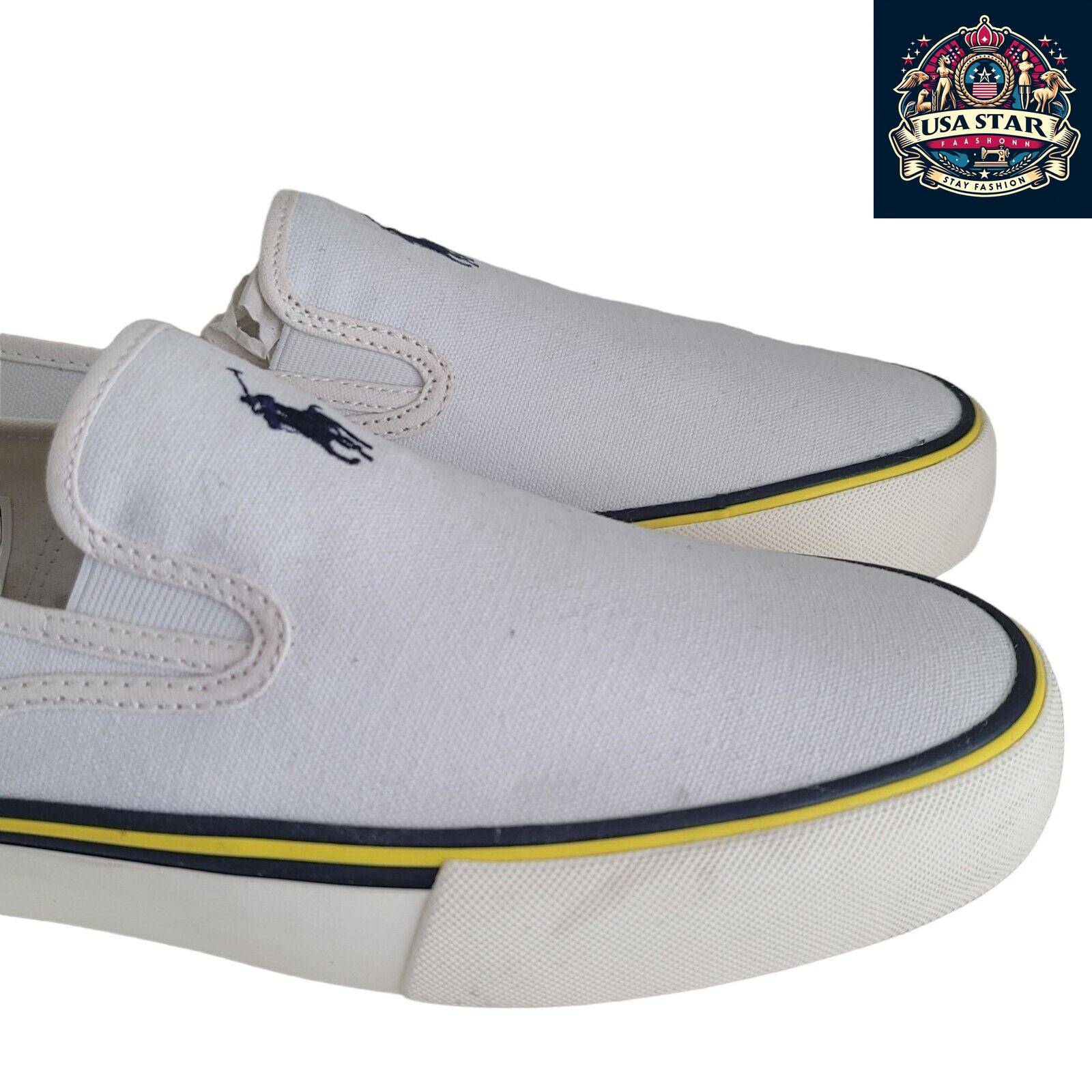 Ralph Lauren Men's Pumps Size 10 UK - Stylish White Sneakers with Comfortable Fit and Versatile Design USASTARFASHION