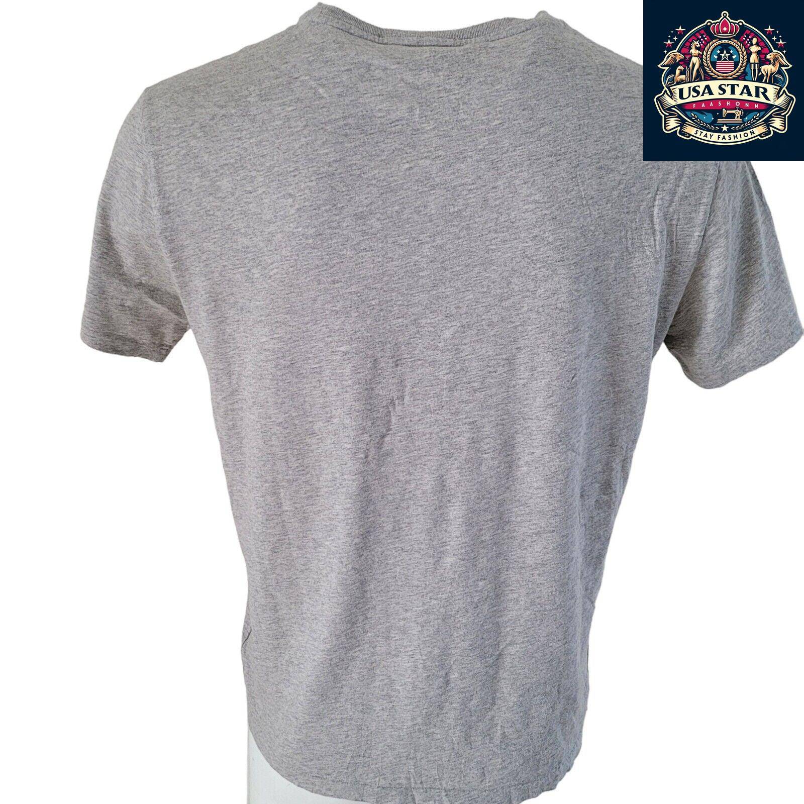 Grey Polo Ralph Lauren Shirt, Custom Slim Fit, Size L, High-Quality Cotton, Elegant Style USASTARFASHION