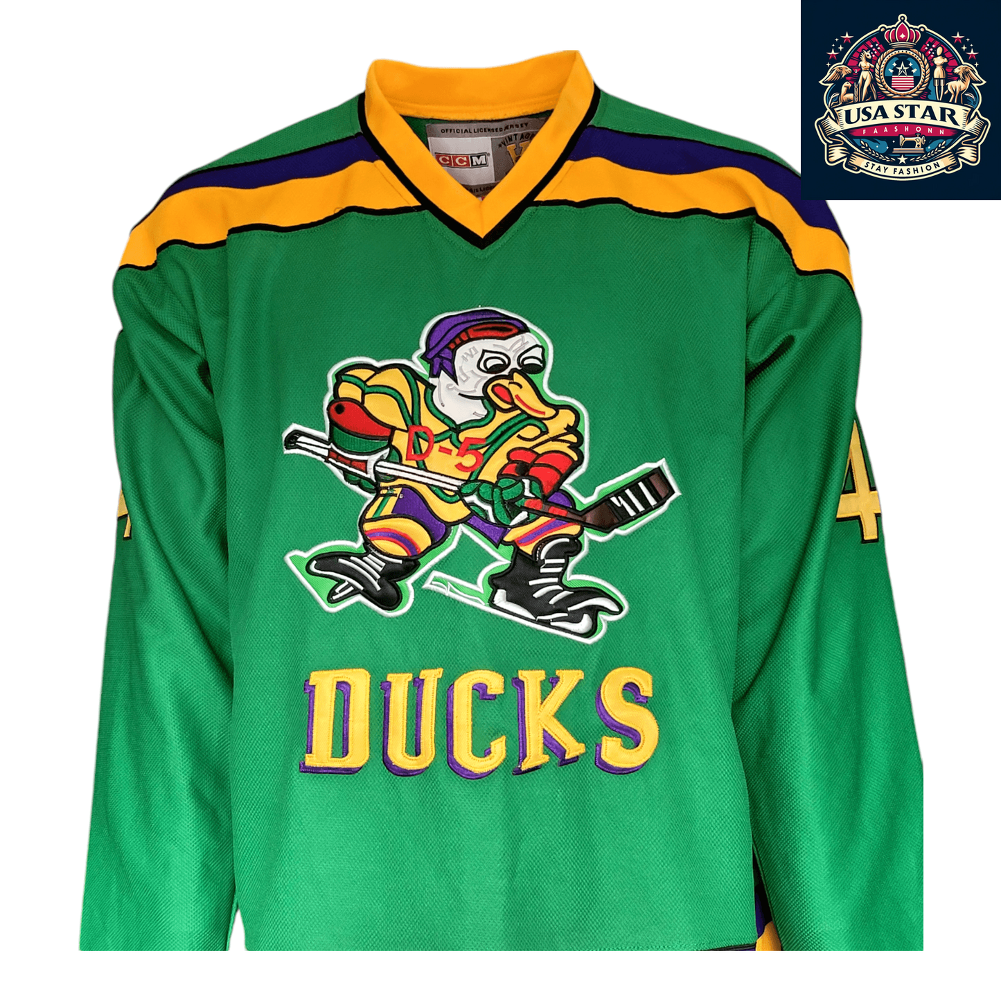 Vintage CCM Ducks Hockey Jersey Men's XL, Classic Ducks Design, Premium Quality Fabric - USASTARFASHION