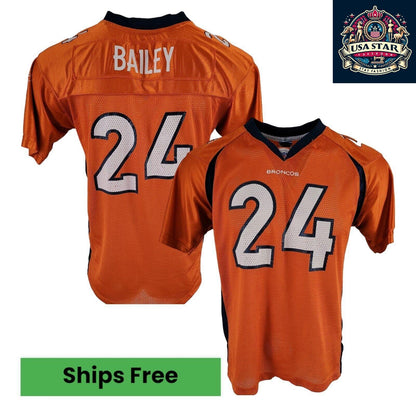 Denver Broncos Jersey Bailey #24 Youth XL Fits Adult Small - Comfortable, Durable Team Apparel - USASTARFASHION