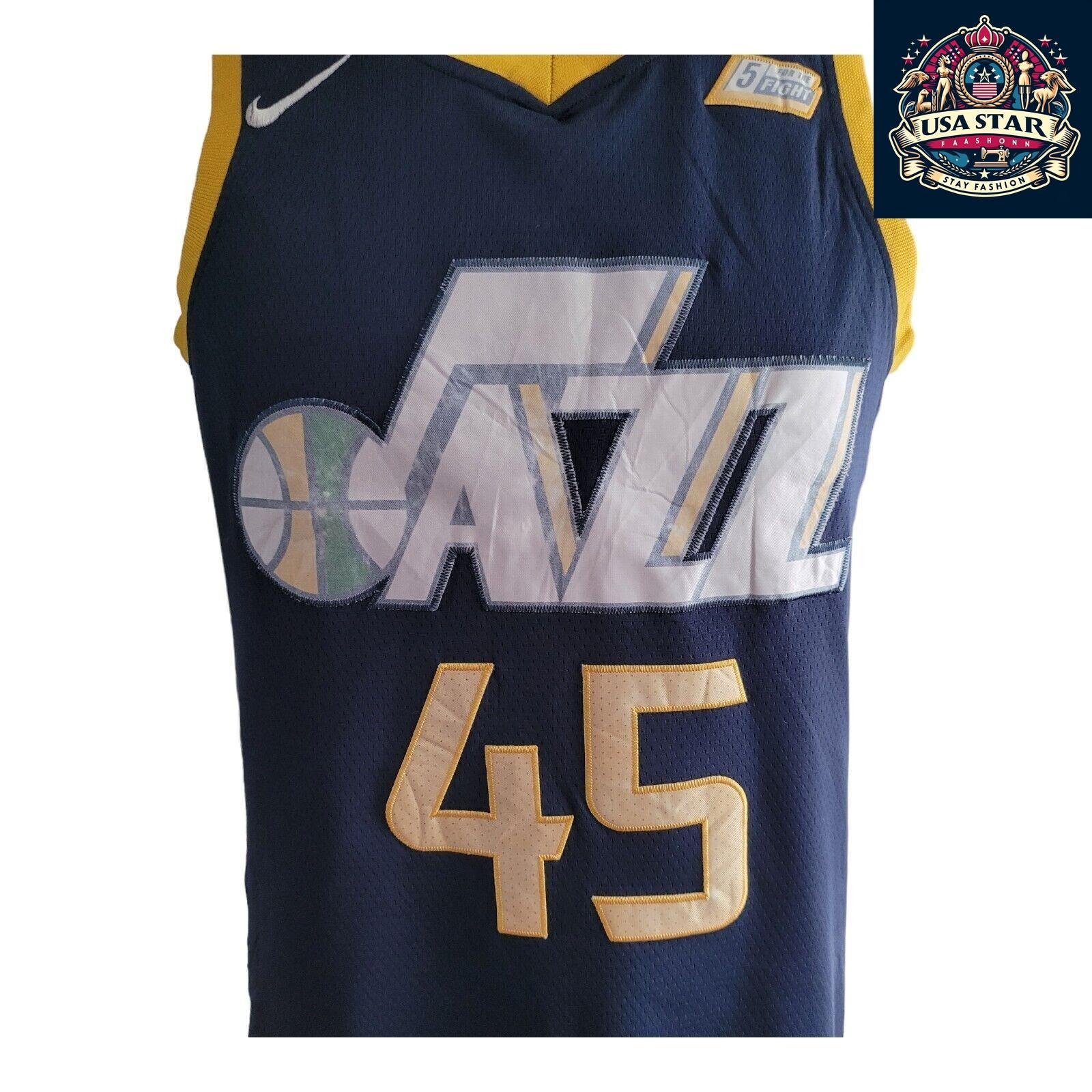 Nike Utah Jazz Jersey Donovan Mitchell #45 Men's Medium Blue Swingman - NBA Authentic Style - USASTARFASHION