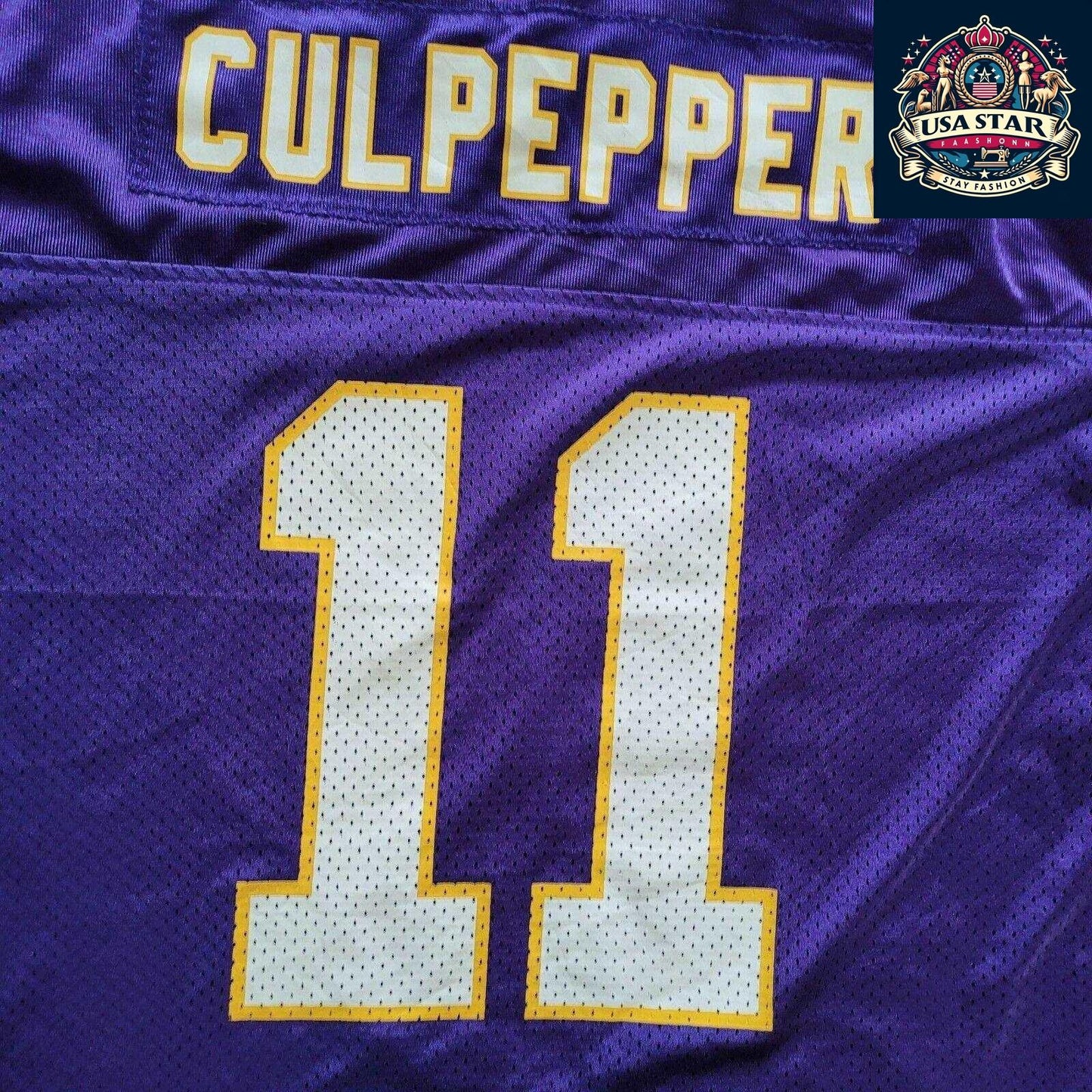 Adidas Daunte Culpepper #11 Minnesota Vikings Jersey Kids Purple Youth Size M (10-12) - USASTARFASHION