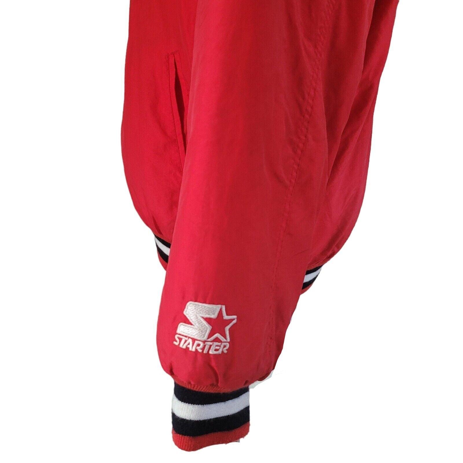 Wisconsin Badgers NHL Puffa Jacket - Red Vintage Starter - Size L - 27" Chest, 28" Length-USASTARFASHION