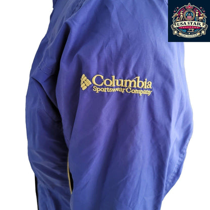 Columbia Blue Women's Jacket Size S - Durable Nylon Raincoat for Casual and Outdoor Use - USASTARFASHION