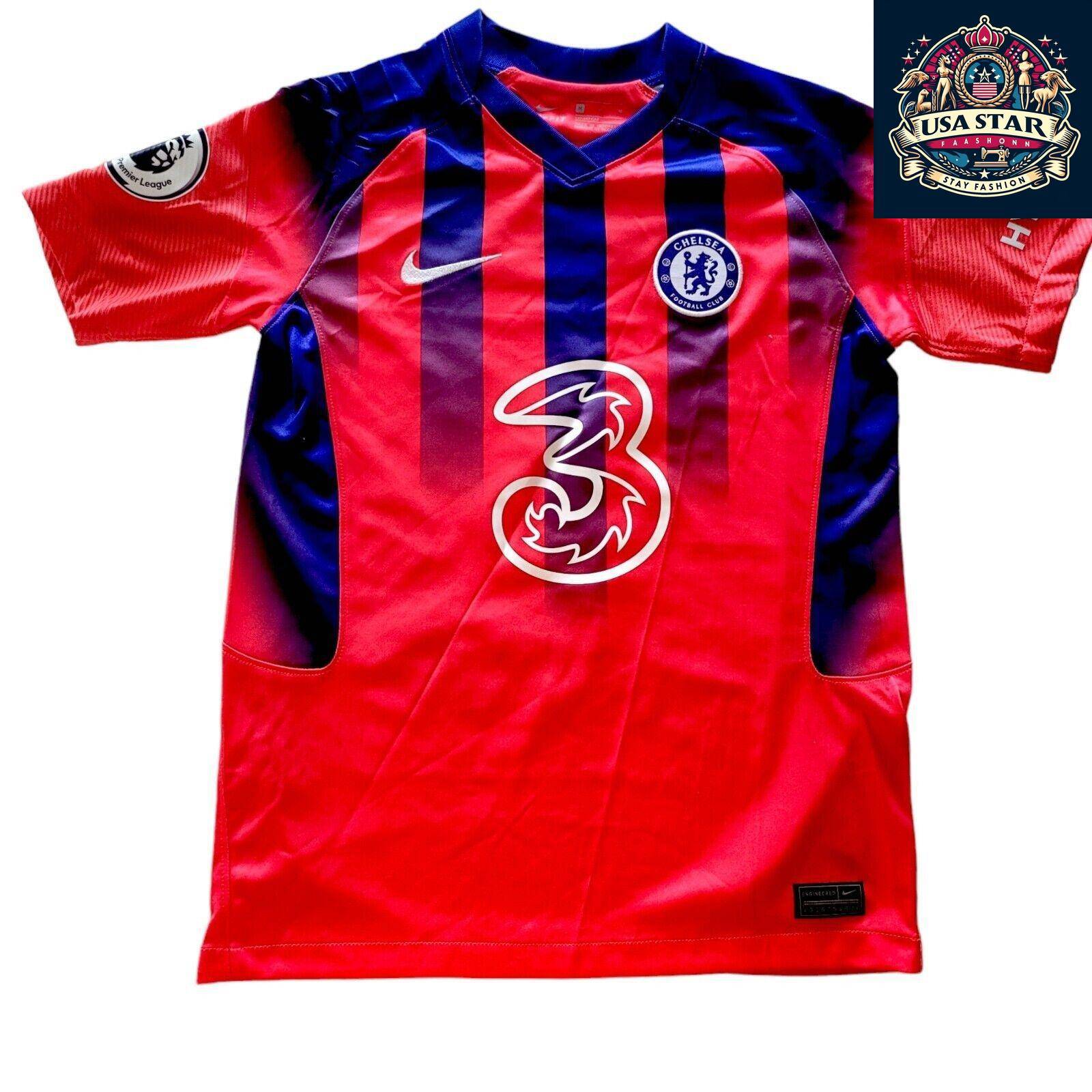 Authentic Nike Chelsea FC Jersey 2021/22 Third Red/Blue Custom "Danny" #10 M New With Tags - USASTARFASHION