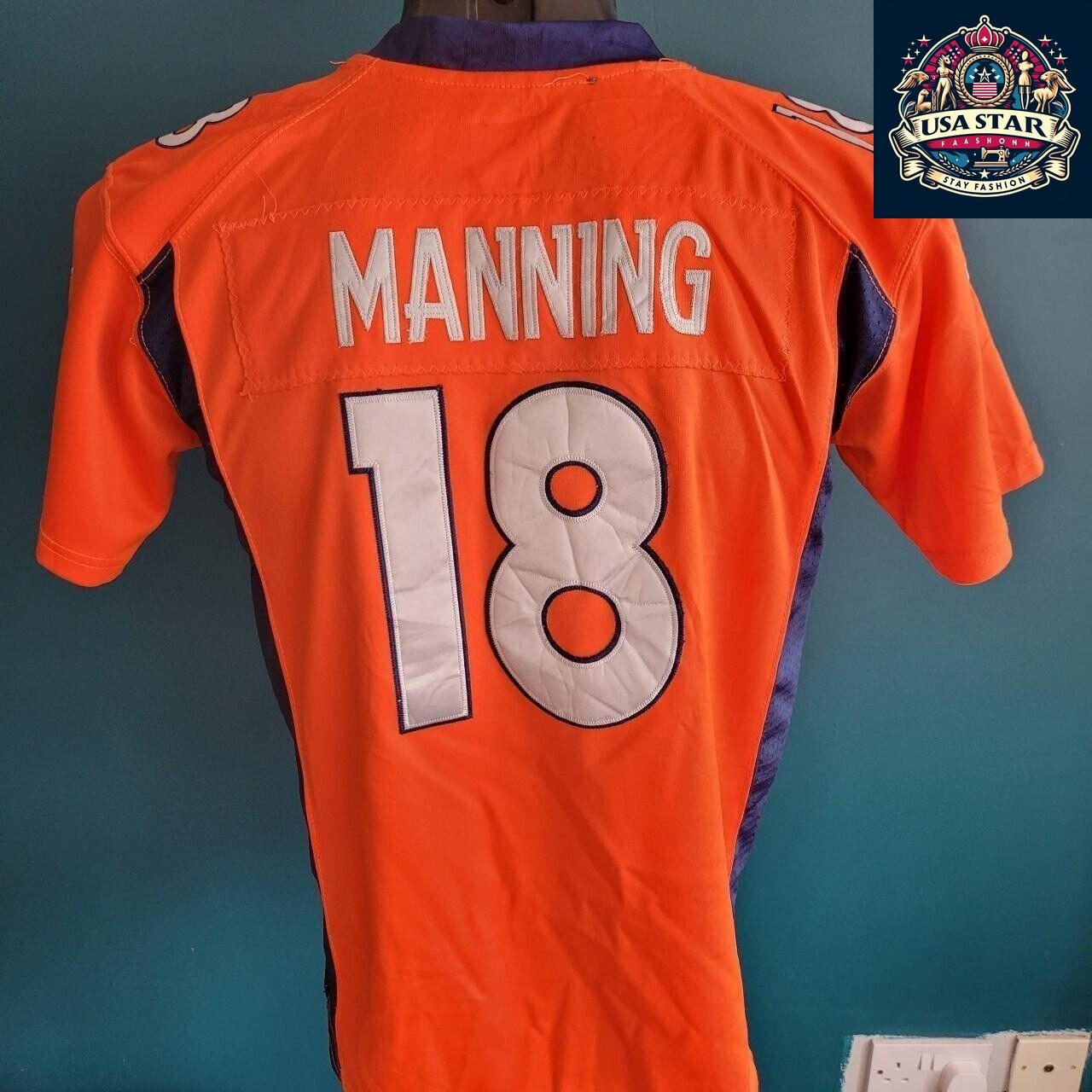 NFL Broncos Peyton Manning Jersey Youth L (14-16) - Comfortable Fit for Young Fans - USASTARFASHION