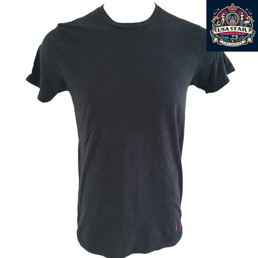 Polo Ralph Lauren Black T-Shirt M Size, Premium Cotton, Classic Crew Neck, Casual Versatility - USASTARFASHION