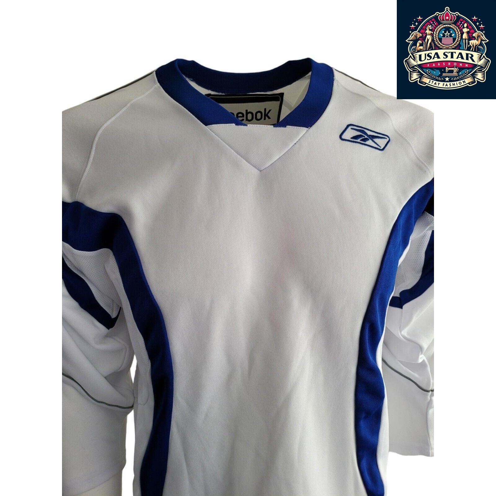 Reebok Youth Hockey Jersey L/XL - Vintage White, No Flaws, Comfortable Fit for Young Players - USASTARFASHION