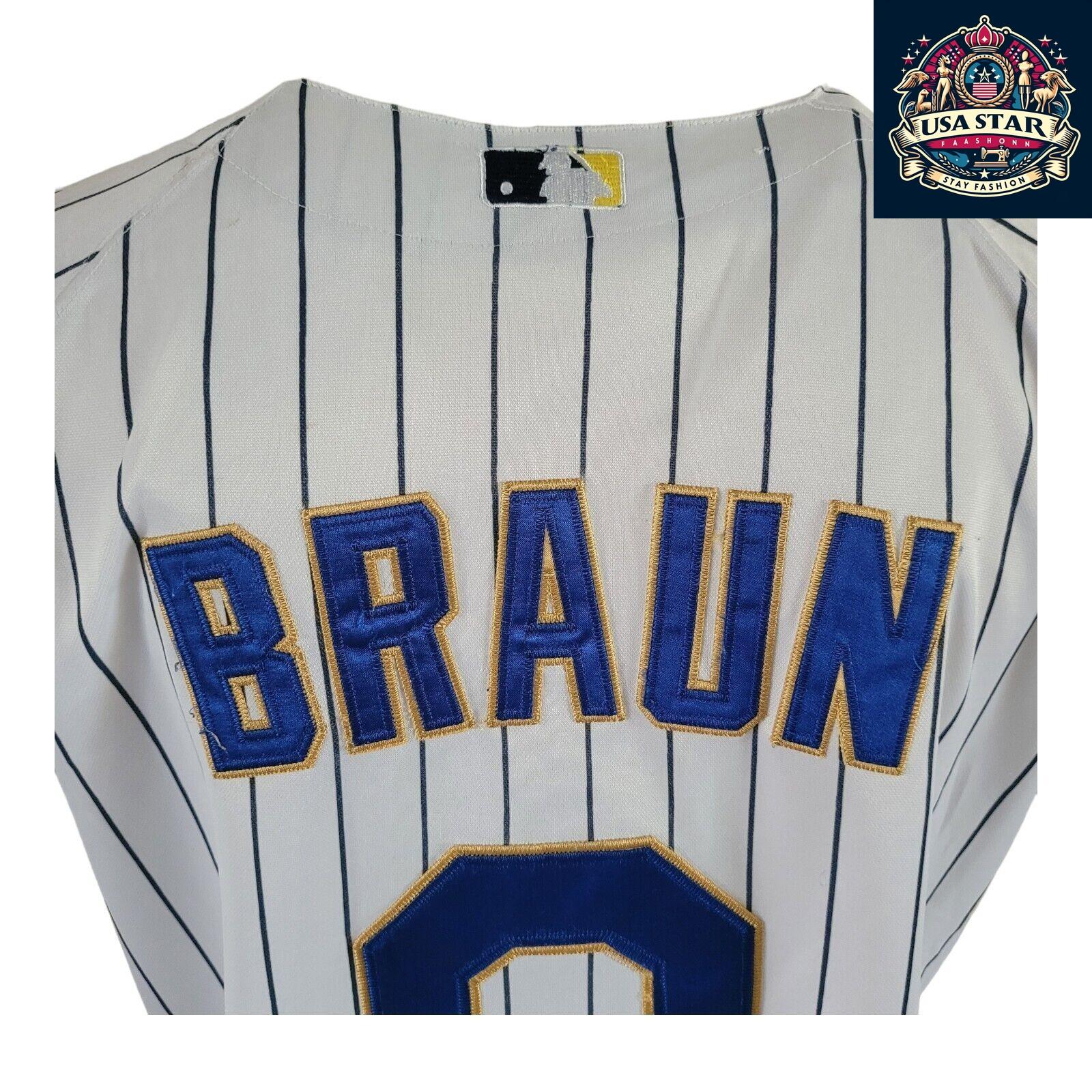 Ryan Braun #8 Milwaukee Brewers Majestic V-Neck T-Shirt, Size M, Vintage Condition, Iconic Design, Milwaukee Brewers Apparel - USASTARFASHION