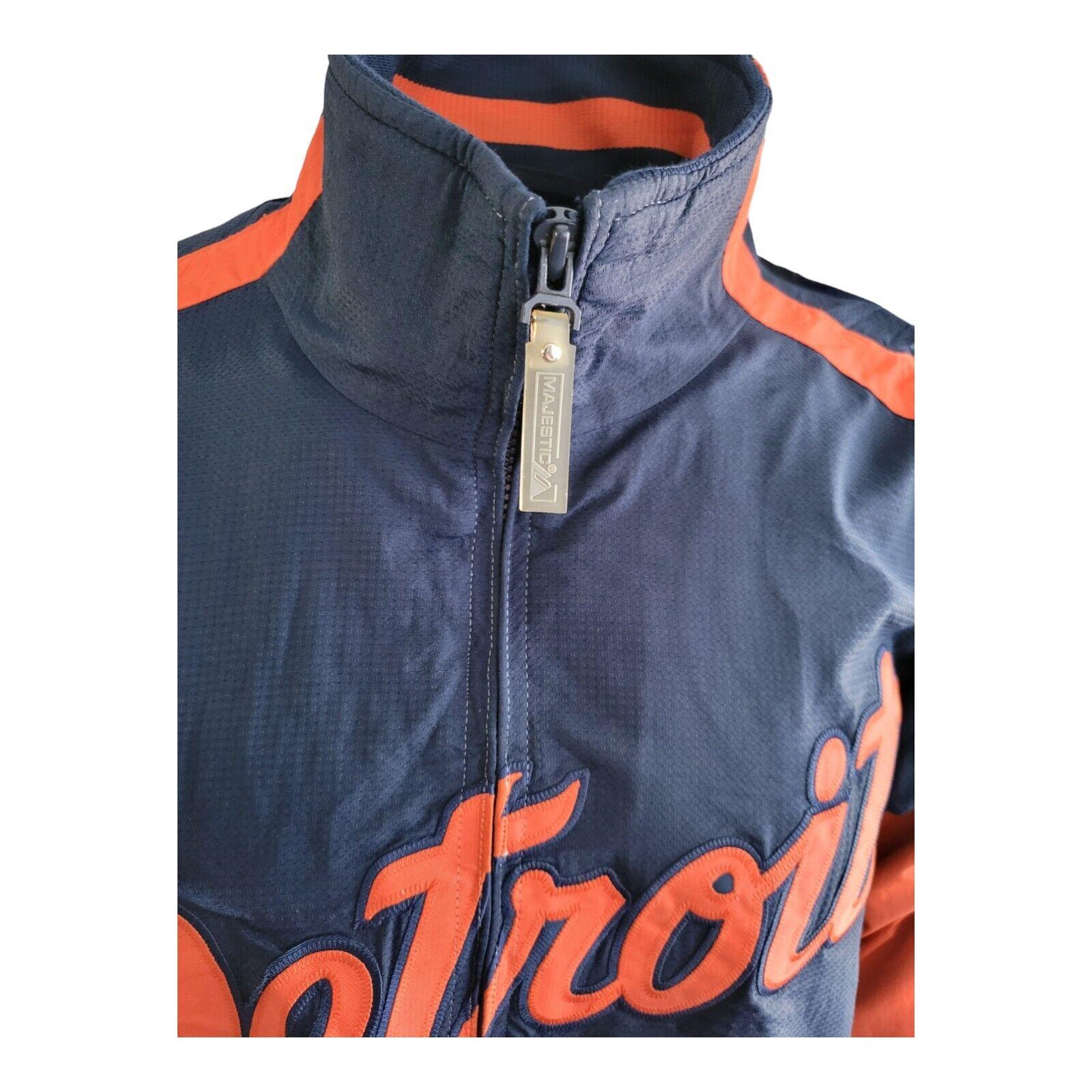 Detroit Tigers Majestic MLB Authentic Jacket with Detroit Logo, Large Size, & Secret Inside Pocket-USASTARFASHION