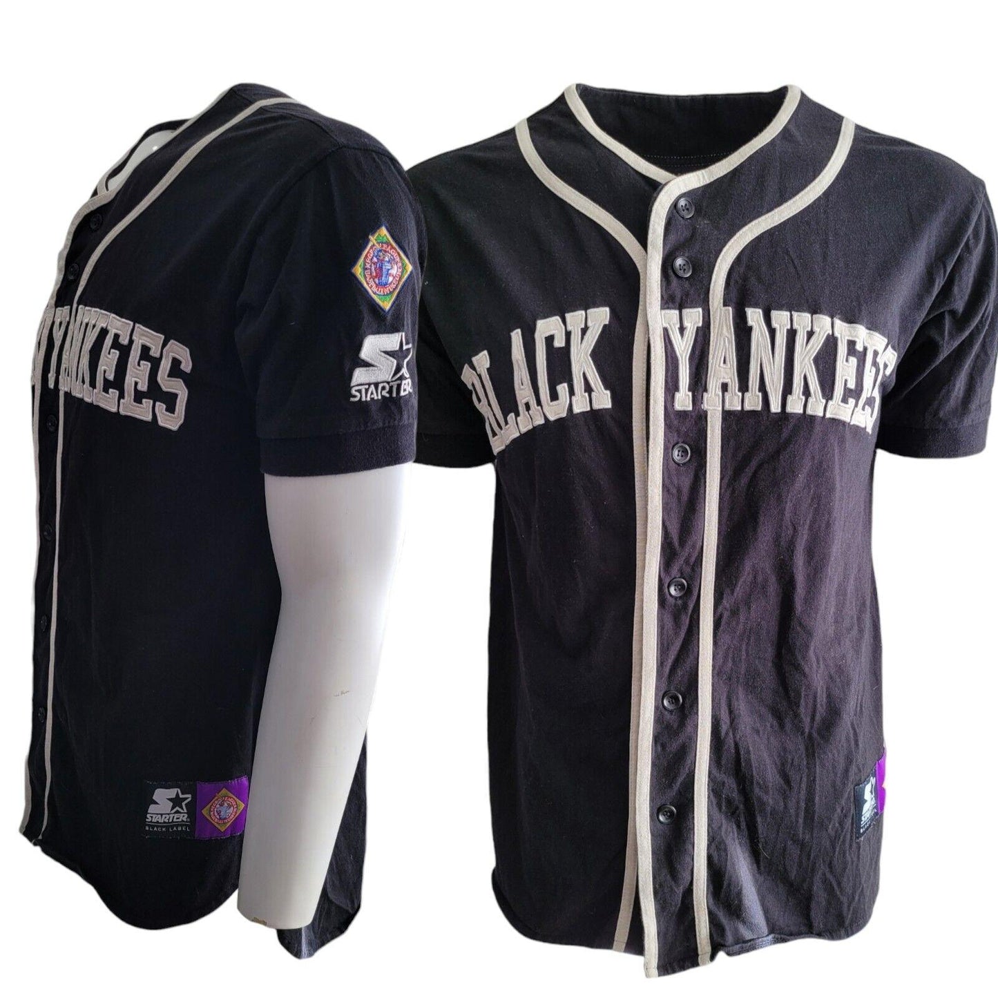 New York Black Yankees Starter Jersey - Size L | Authentic 100% Cotton Capturing Baseball Legacy-USASTARFASHION