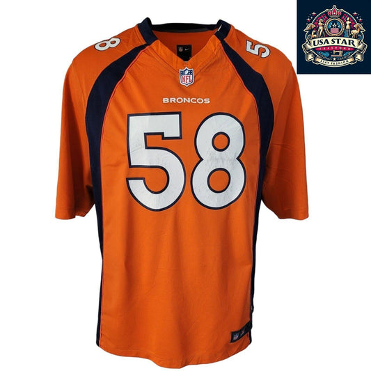 Von Miller #58 Denver Broncos Jersey, Men's XXL, Premium Quality, Comfortable Fit, Team Colors - USASTARFASHION