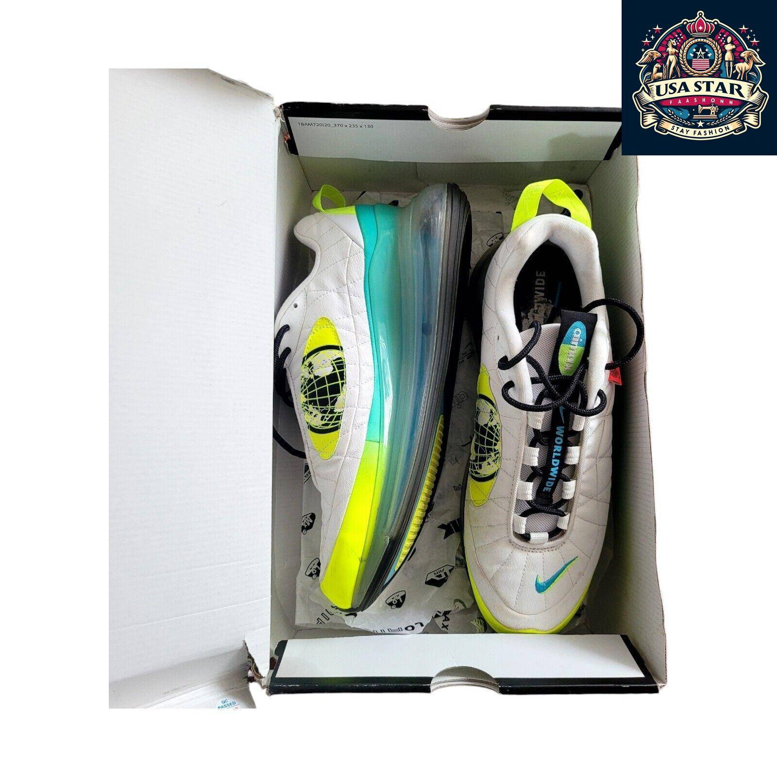 Nike MX 720 Air Max Shoes Unisex White Lime Green Size 10 UK With Air Cushioning & Breathable Design USASTARFASHION